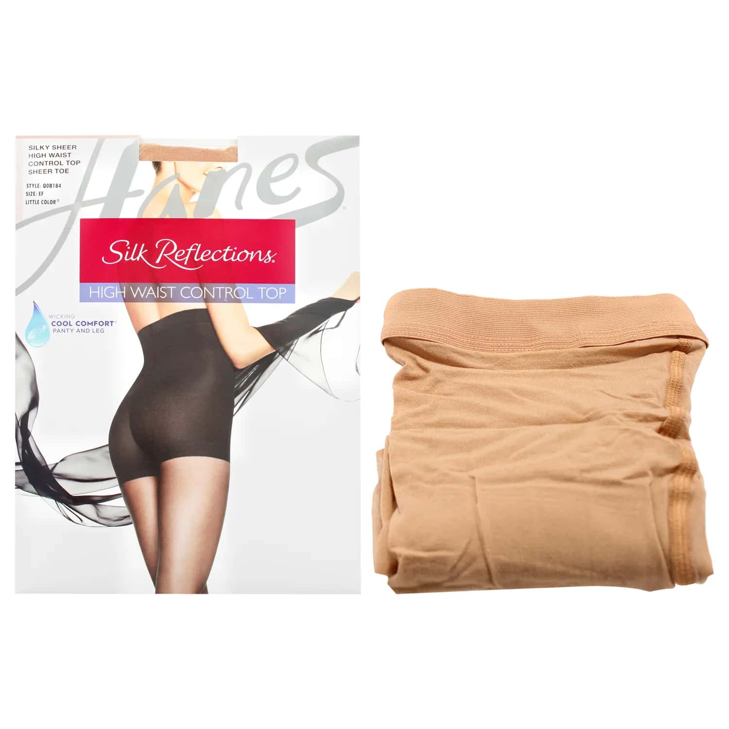 Hanes Silk Reflections High Waist Control Top Sheer Toe - Little Color