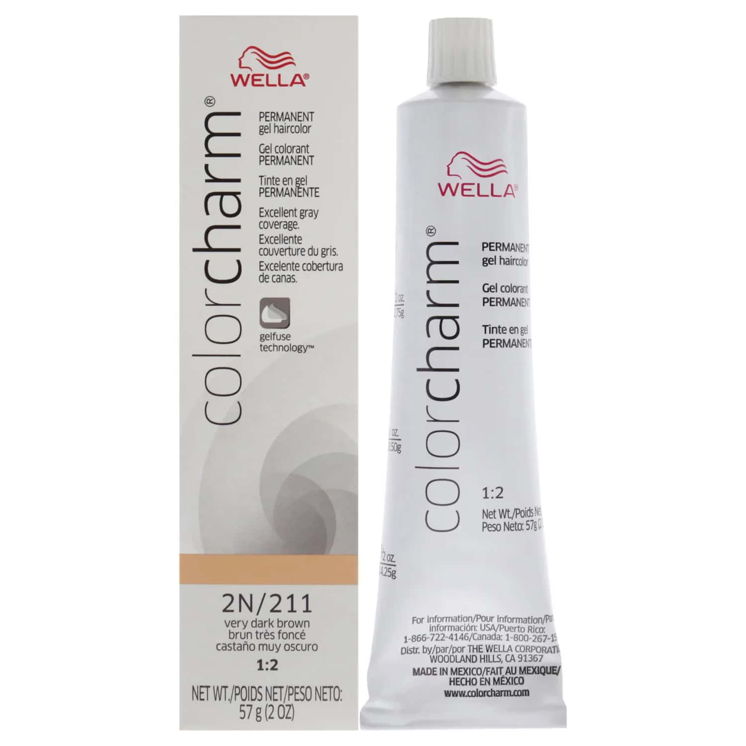 Wella Color Charm Permanent Gel - 2N 211 Very Dark Brown 2 oz