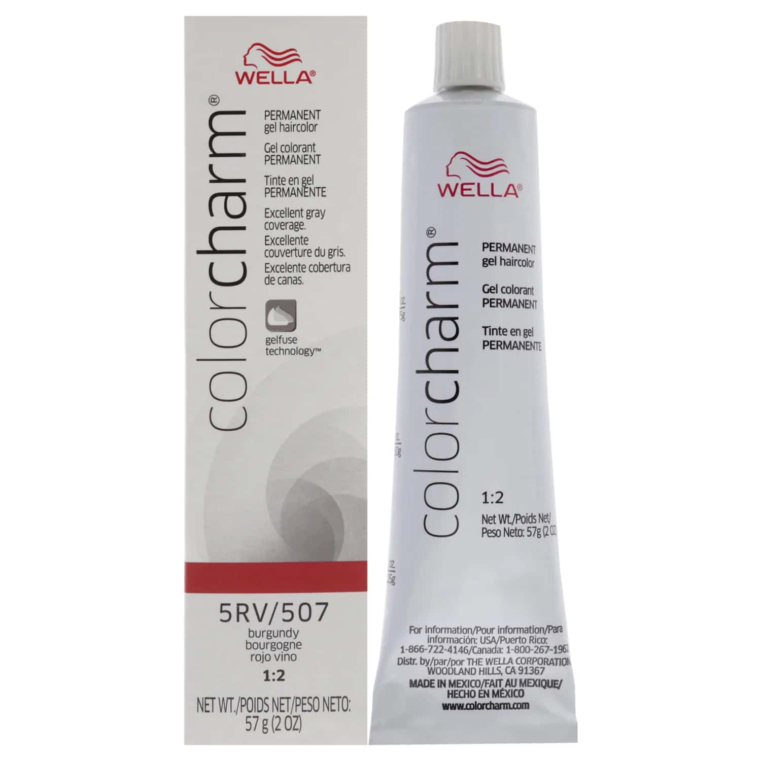 Wella Color Charm Permanent Gel Haircolor - 5RV Burgundy 2 oz