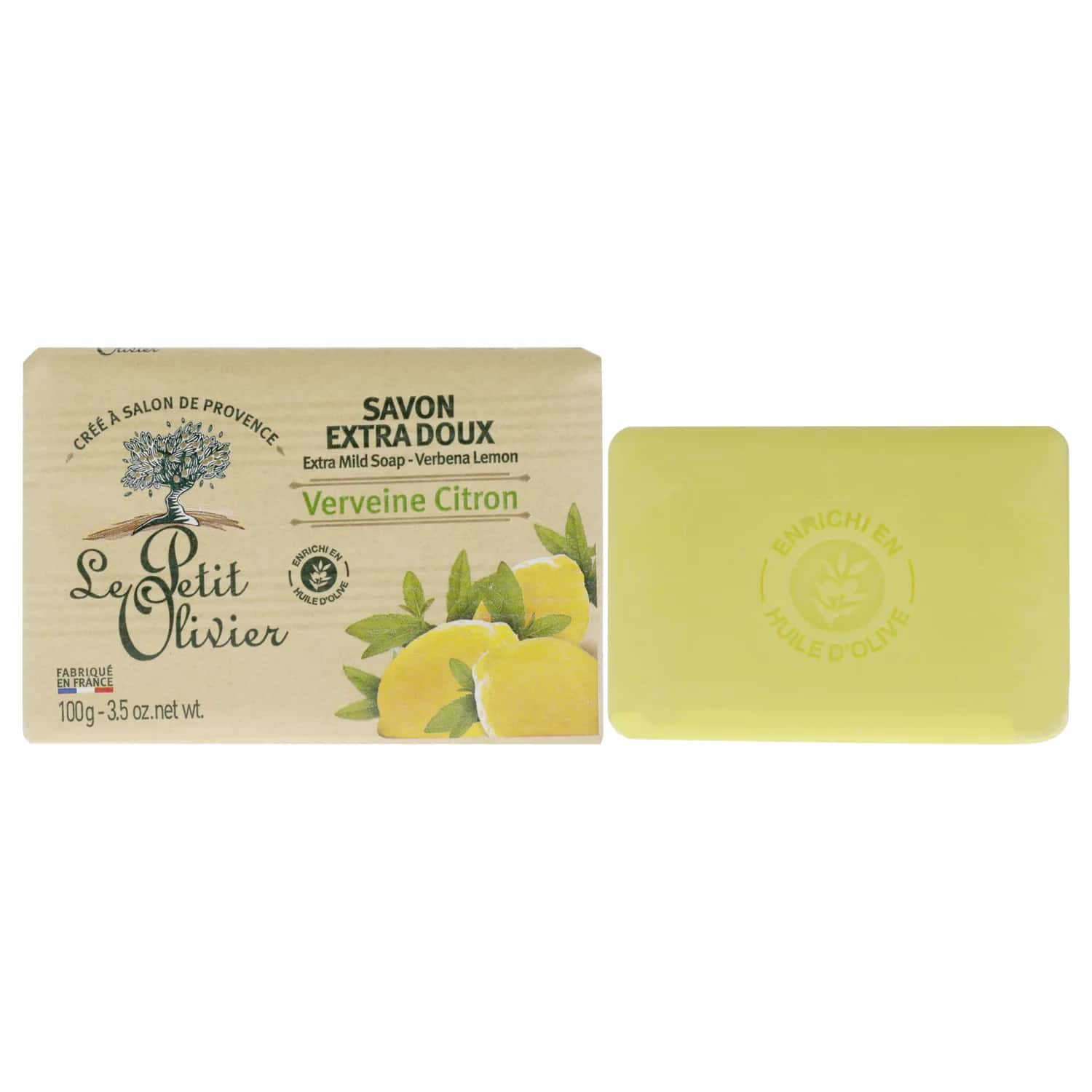 Le Petit Olivier Extra Mild Verbena & Lemon Bar Soap 104ml / 3.5 oz