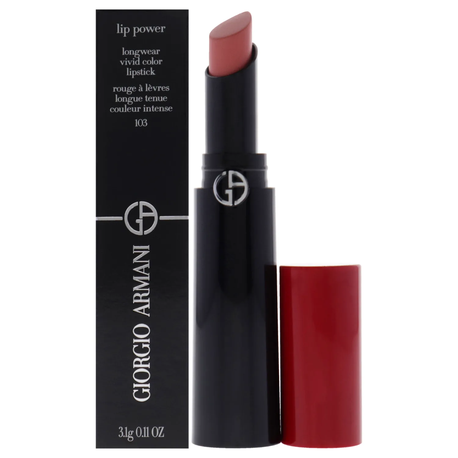 Giorgio Armani Lip Power Longwear Vivid Color Lipstick 0.11 oz