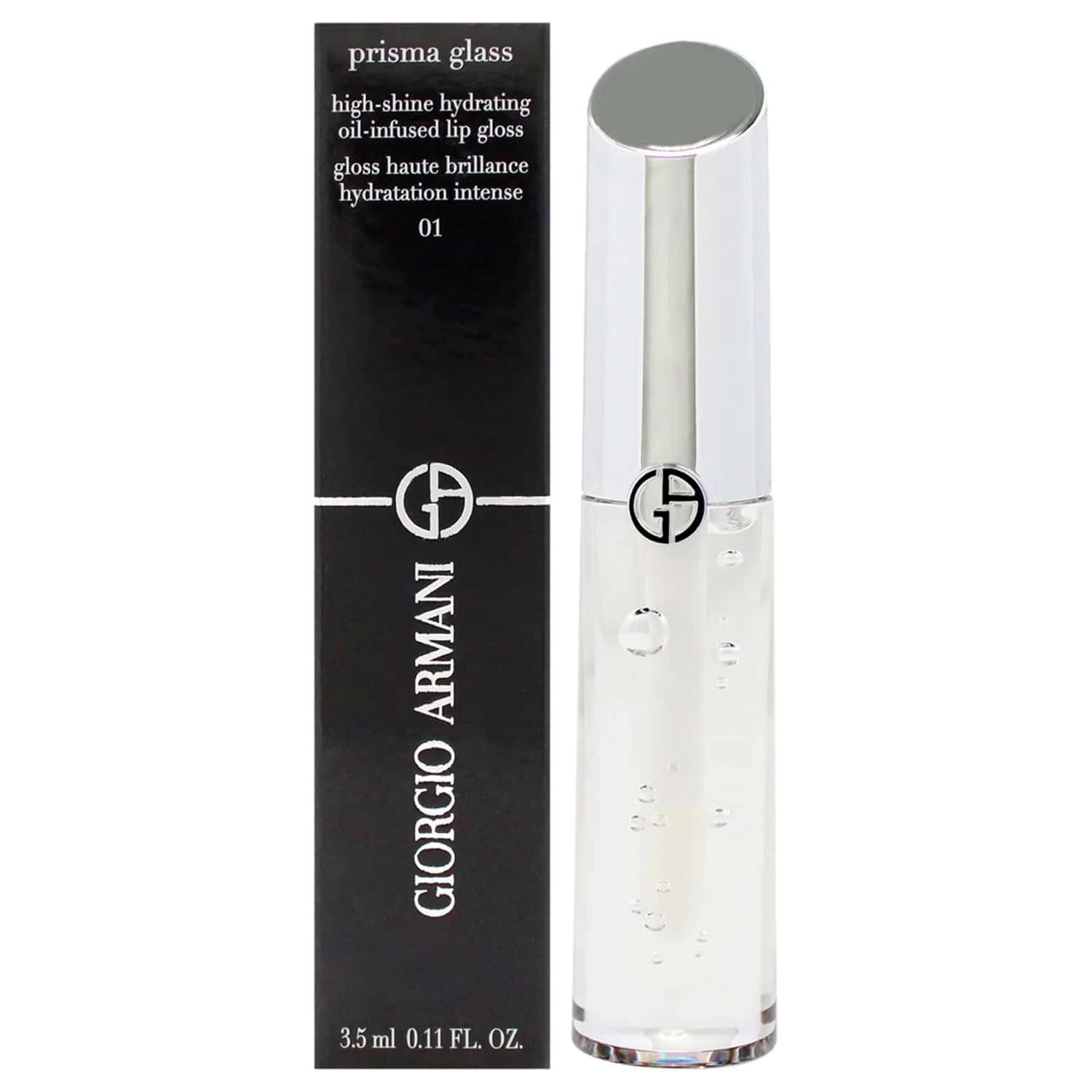 Giorgio Armani Prisma Glass 01 Clear Shine Lip Gloss 0.11 oz