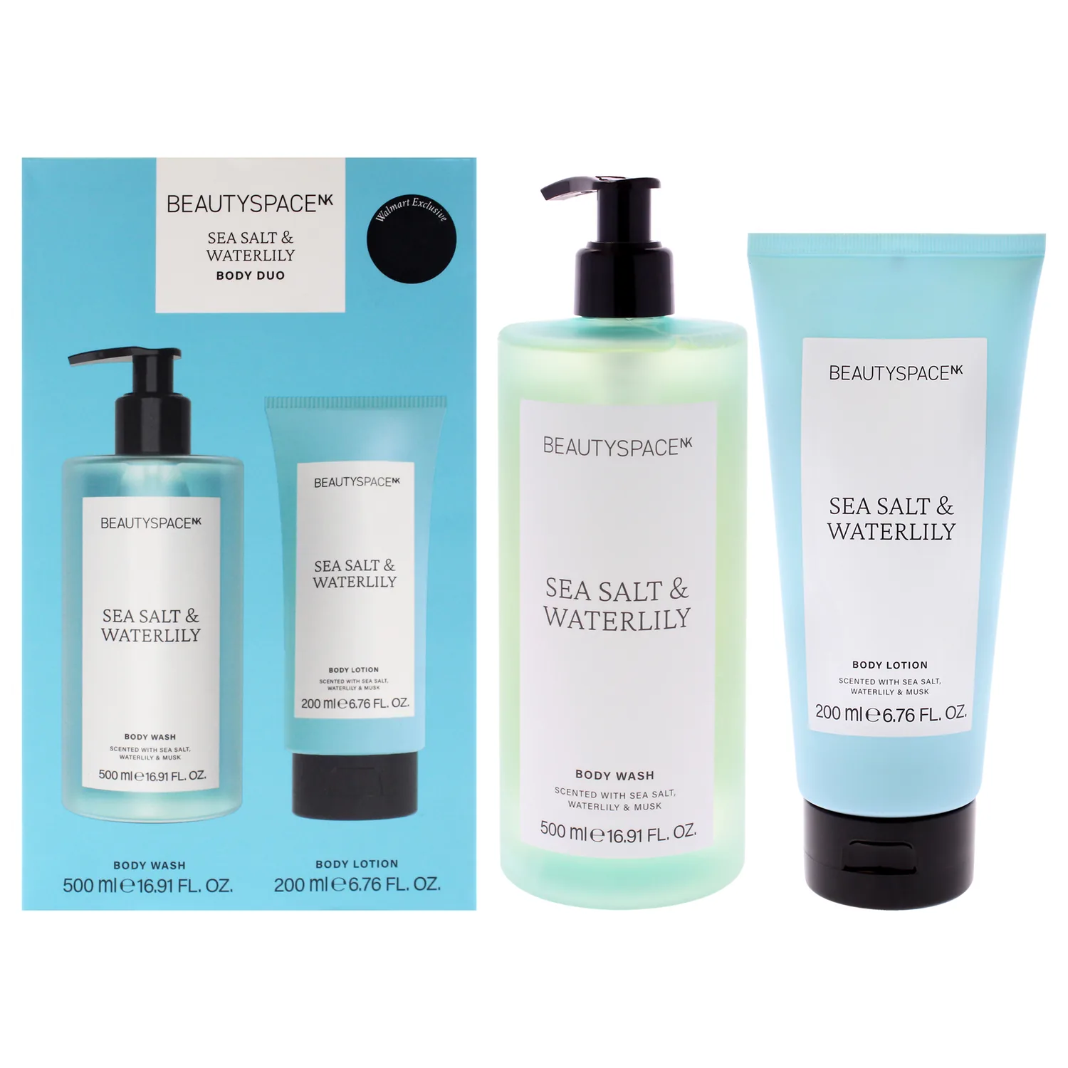 BeautySpace Body Duo - Sea Salt and Waterlily 500ml / 16.91 oz for Unisex