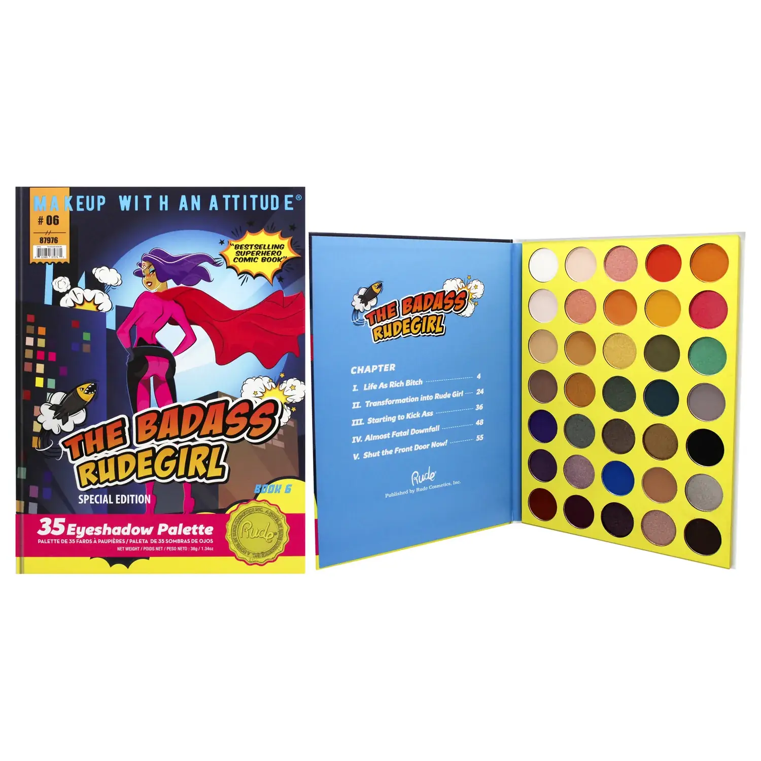 Rude Cosmetics The Badass Rudegirl 35 Eyeshadow Palette - Book 6 1.34