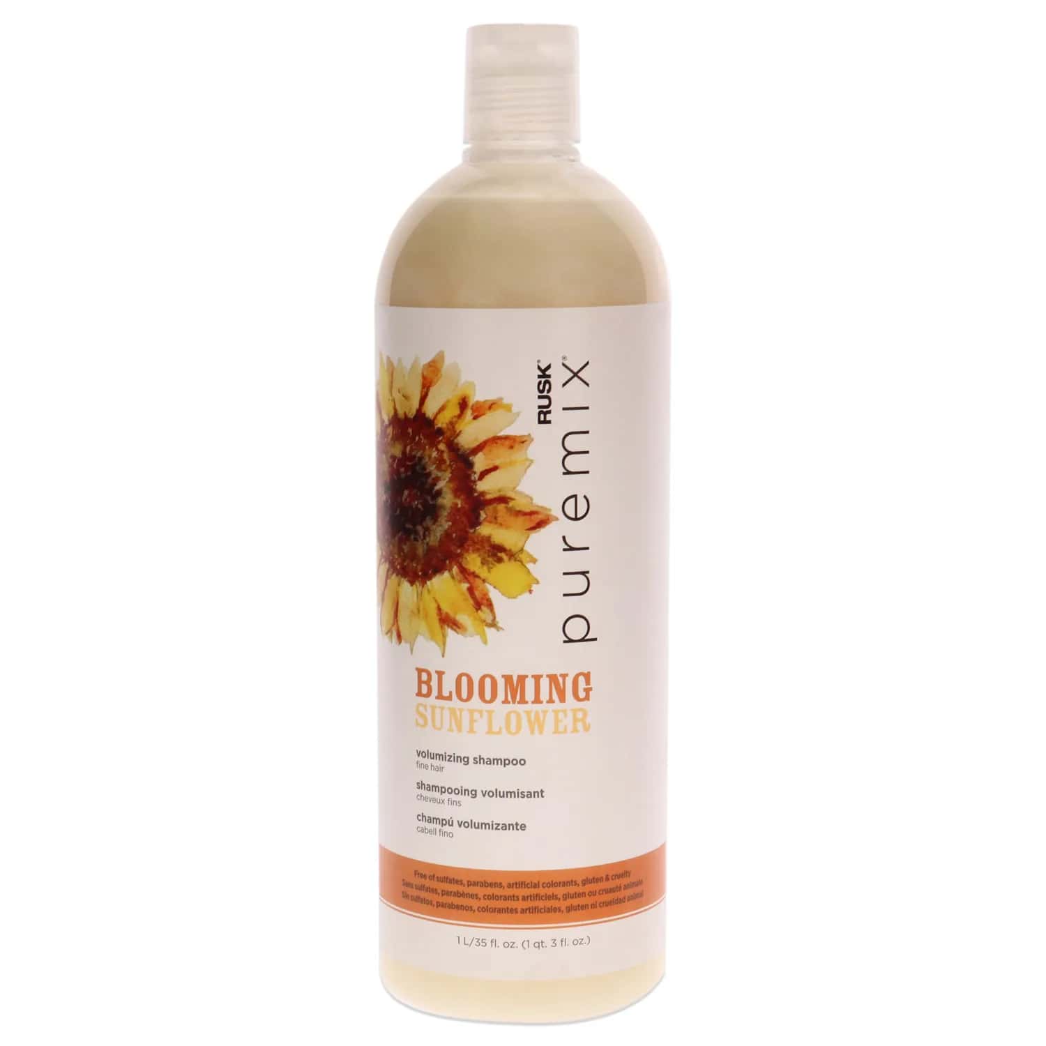 Rusk Puremix Blooming Sunflower Volumizing Shampoo 1035ml / 35 oz