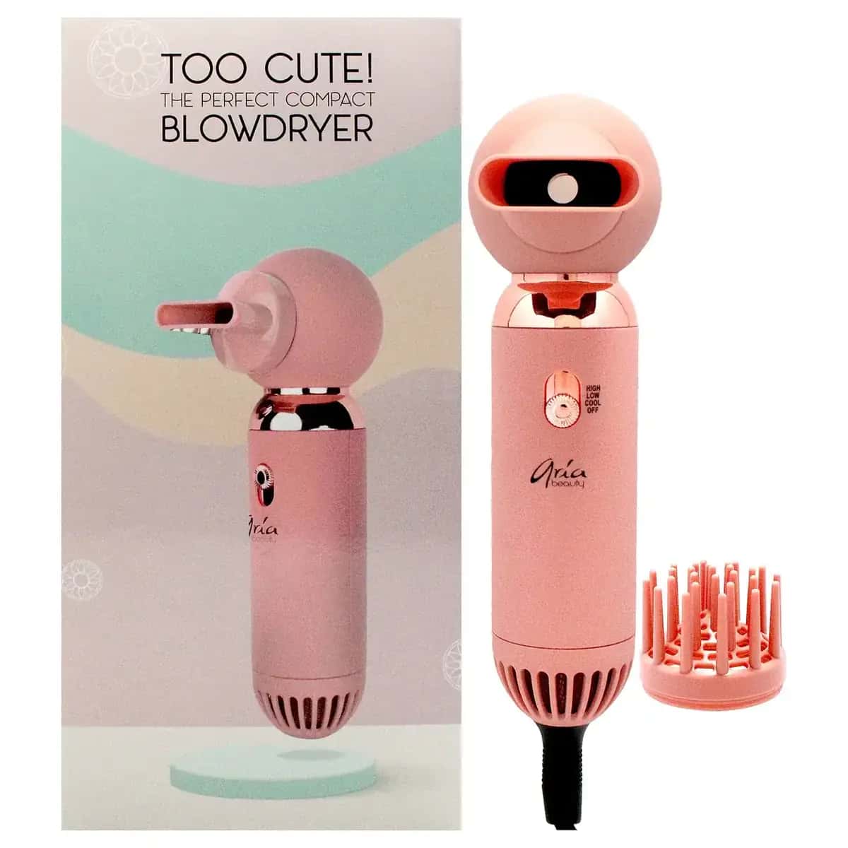 Aria Beauty Too Cute Compact Hair Dryer - Rose Gold