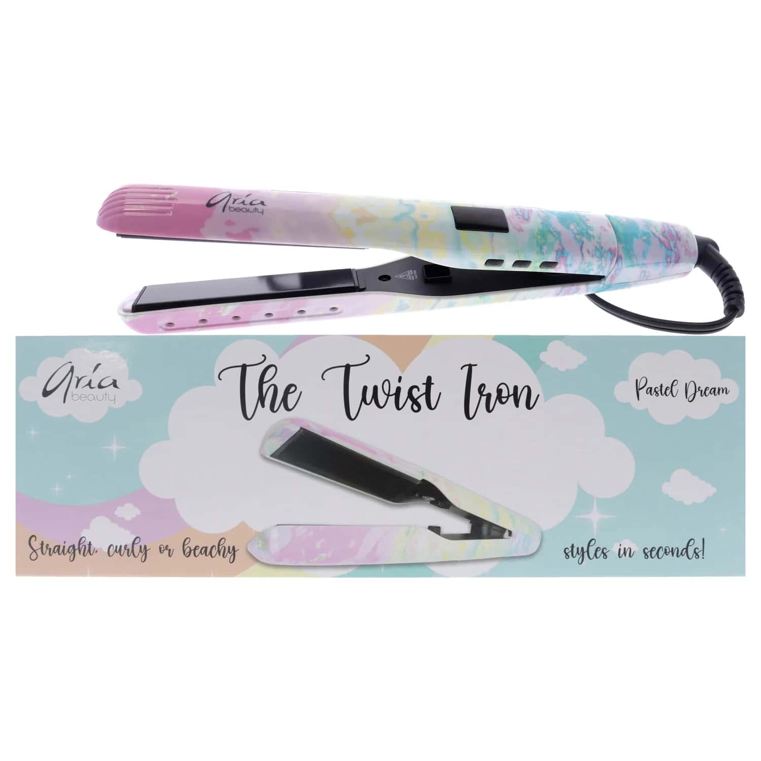 Aria Beauty The Twist Flat Iron - Pastel Dream