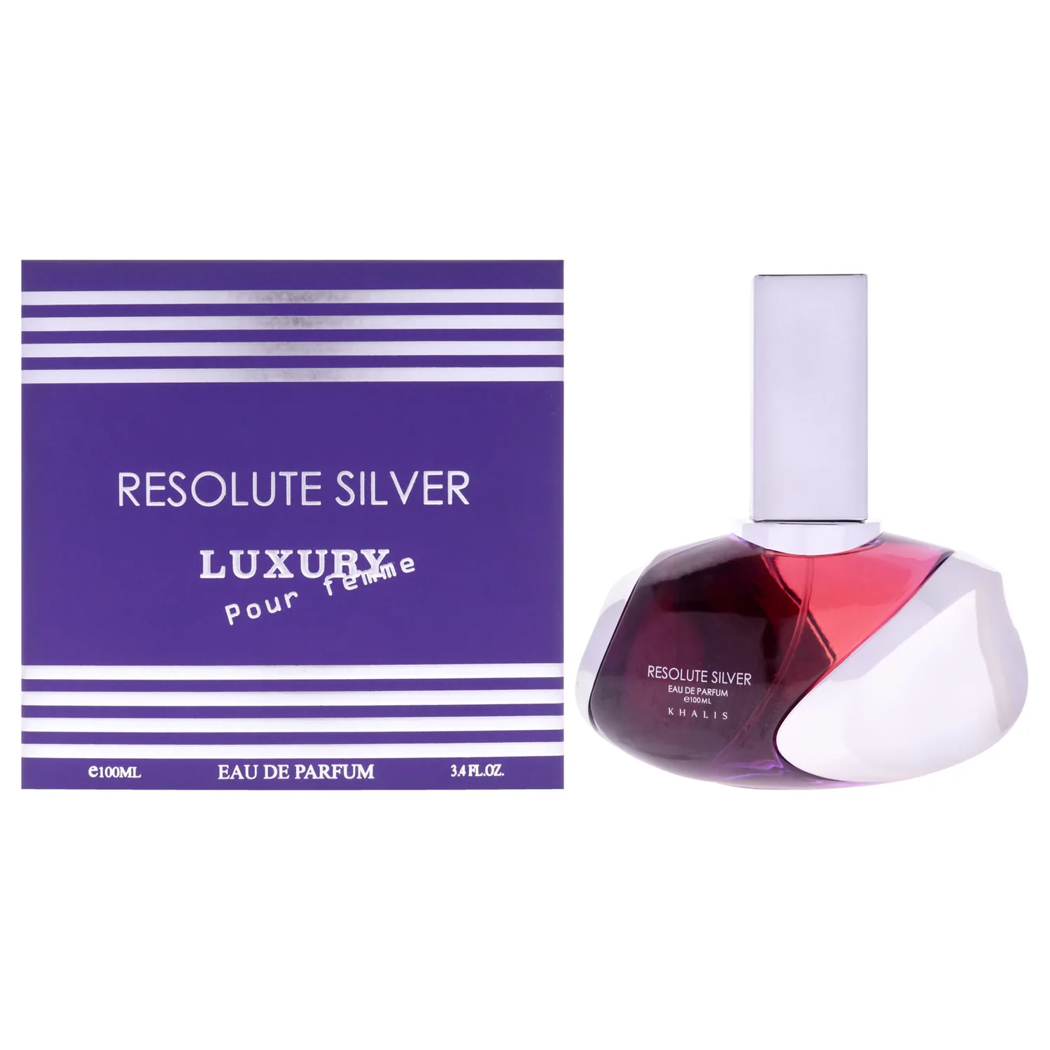 Khalis Luxury Collection Resolute Silver Eau de Parfum 100ml / 3.4 oz