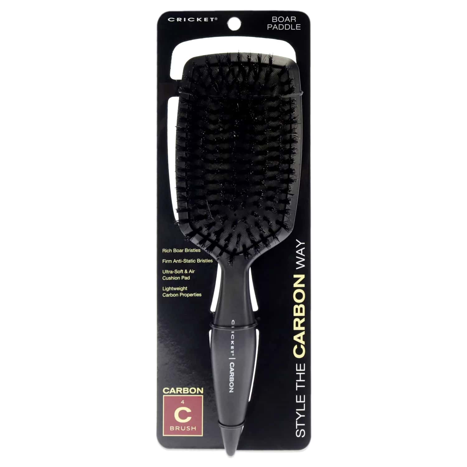 Cricket Carbon Boar Paddle Brush for Unisex
