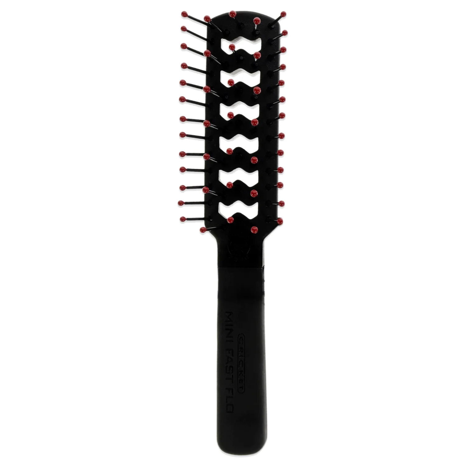 Cricket Static Free Mini Fast Flo - Black and Red Hair Brush for