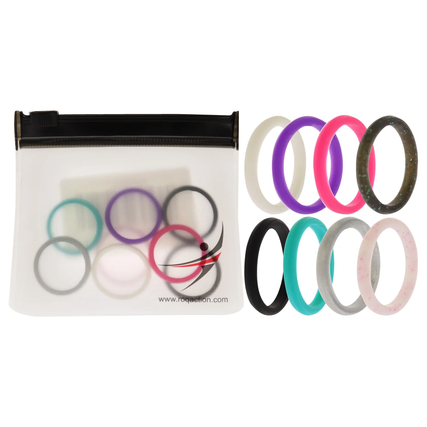 ROQ Silicone Wedding Stackable Point Ring Set for Women