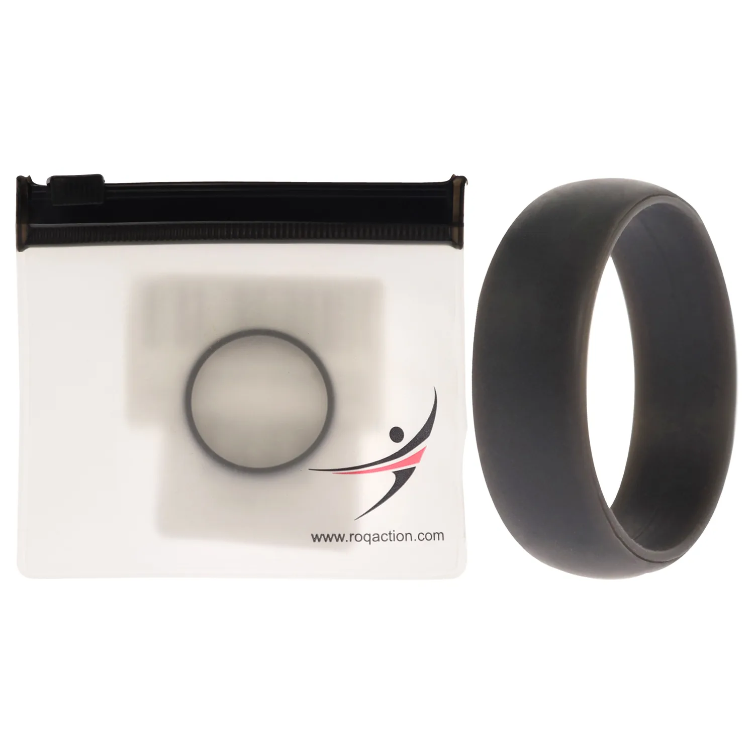 ROQ Silicone Wedding Ring - Dome Solid - Grey - Size 16 for Men