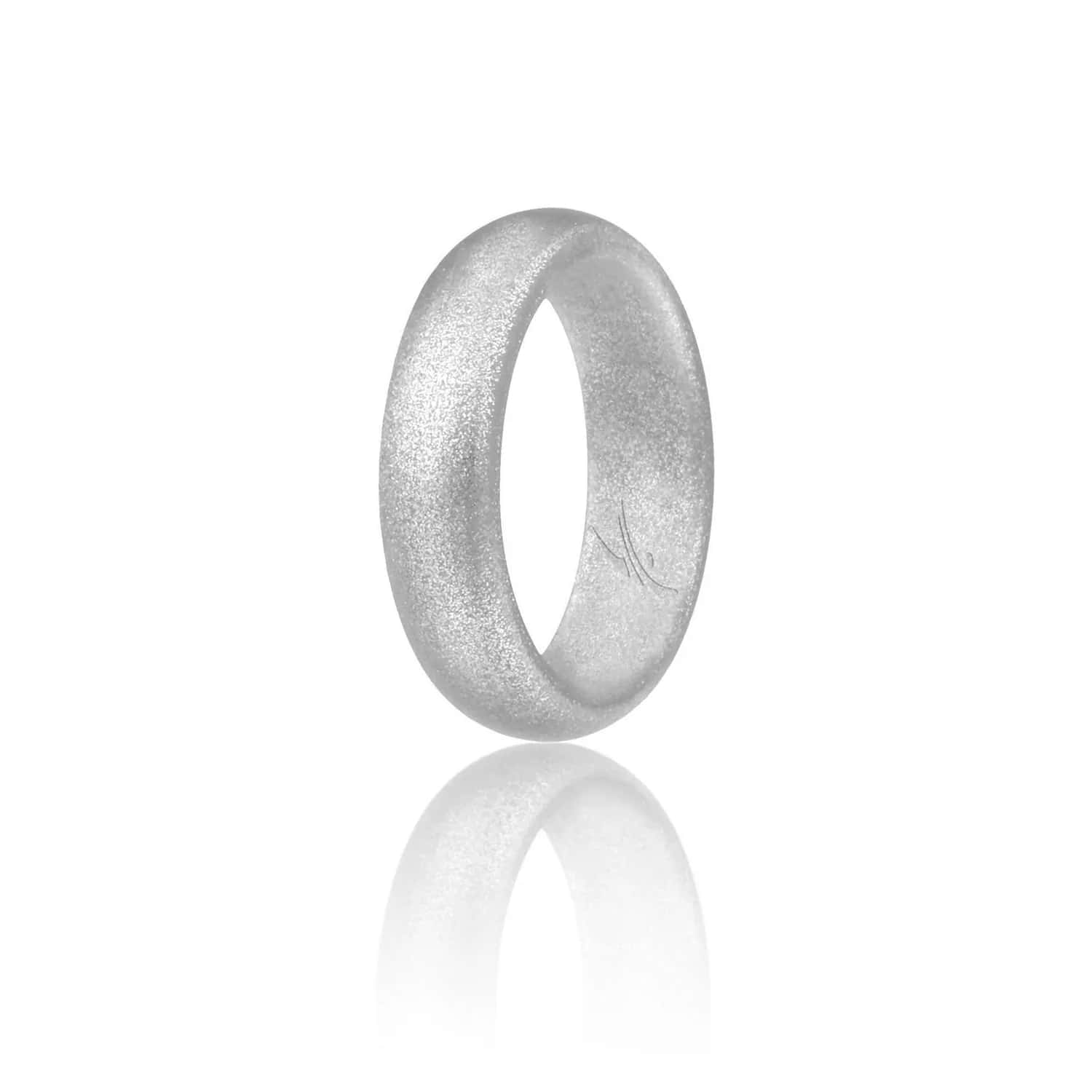 ROQ Silicone Wedding Ring - Dome Style - Silver for Women