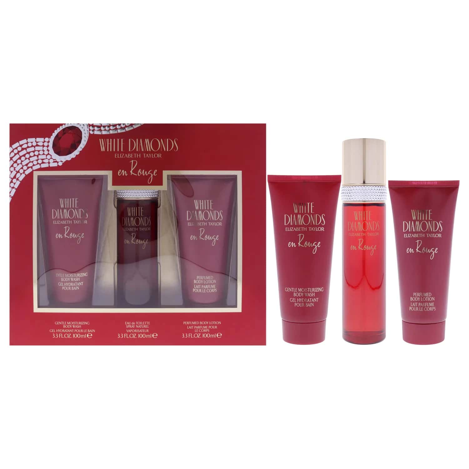 Elizabeth Taylor White Diamonds En Rouge Bath & Body Gift Set 100ml /
