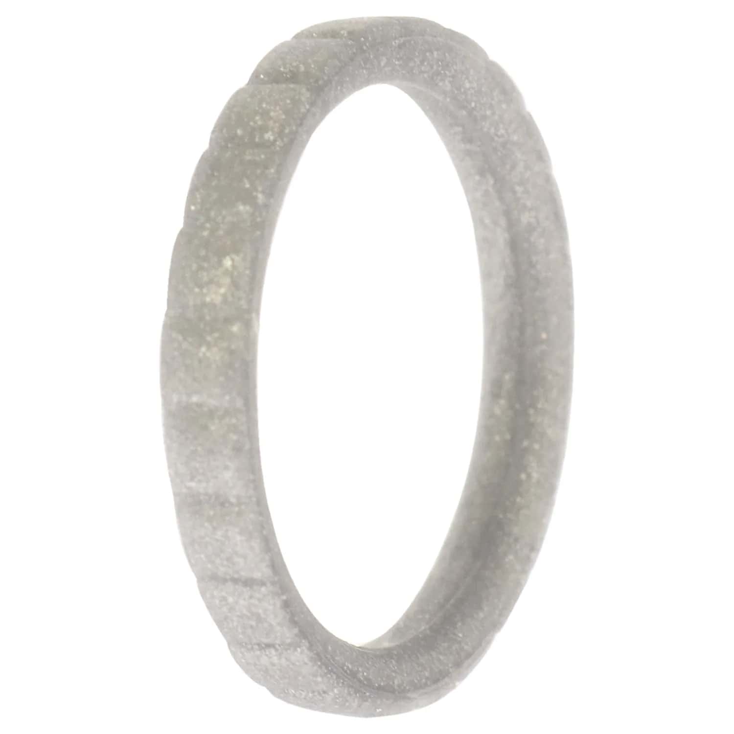 ROQ Silicone Wedding Stackable Lines Ring for Women