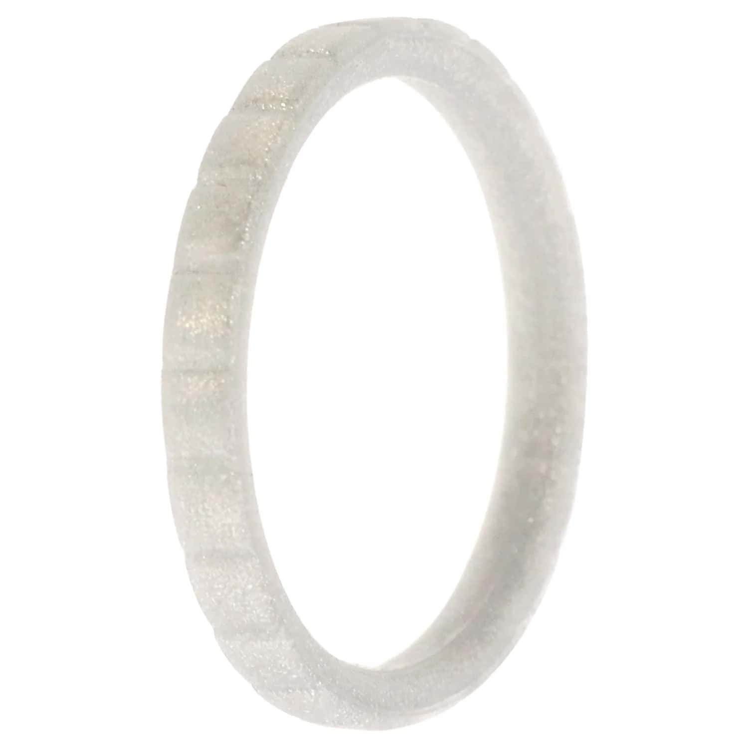 ROQ Silicone Wedding Stackable Horizontal Lines Single Ring for Women