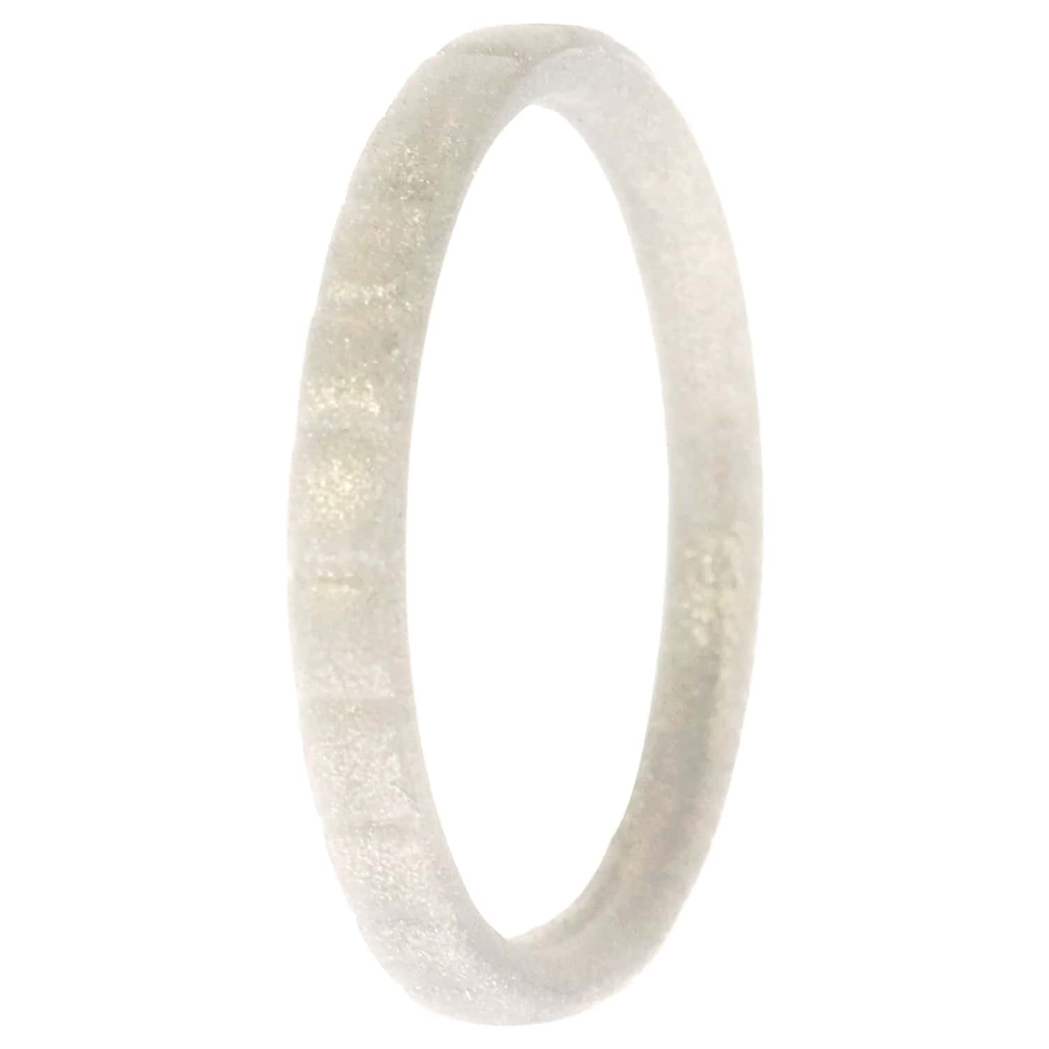 ROQ Silicone Wedding Stackable Horizontal Lines Ring for Women