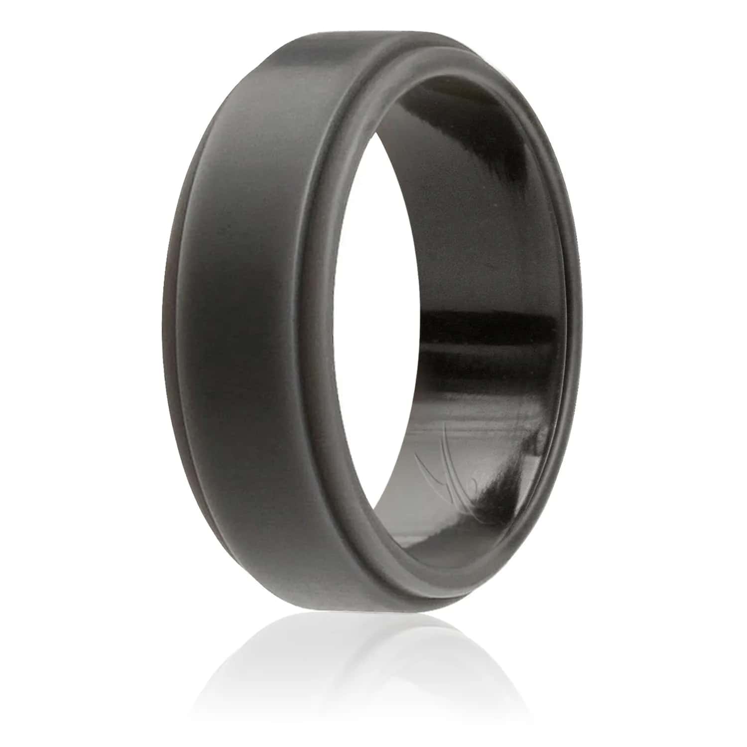 ROQ Step Edge Silicone Wedding Ring for Men