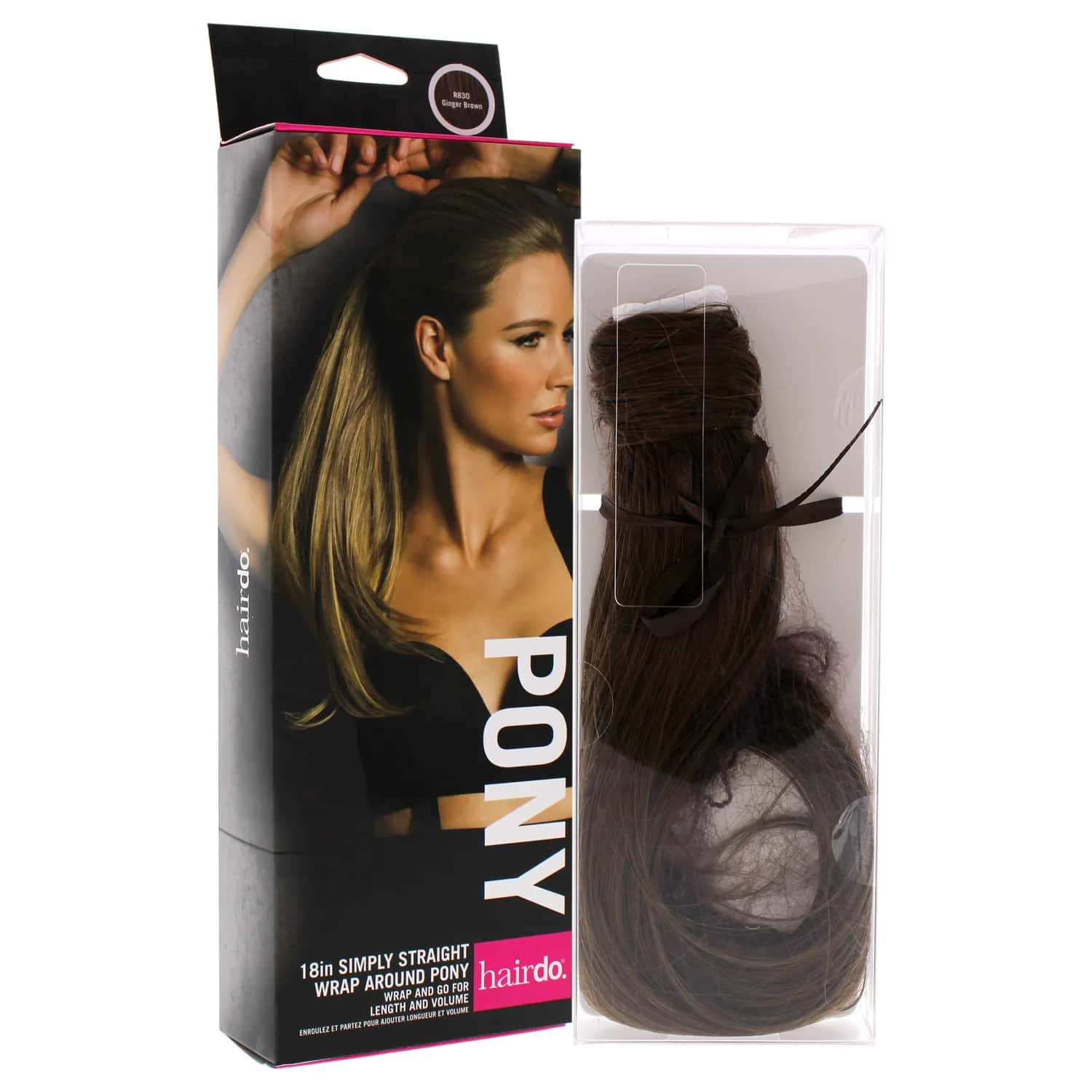 Hairdo Simply Straight Pony - R830 Ginger Brown Hair Extension 18 in