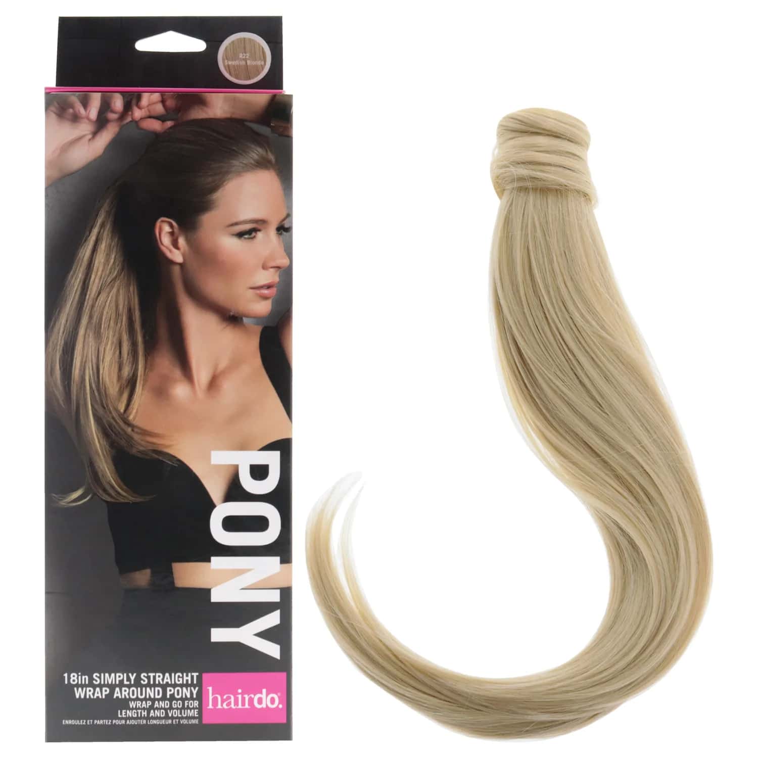 Hairdo Simply Straight Pony - R22 Swedish Blonde Platinum Ponytail Extension 18 in for Women