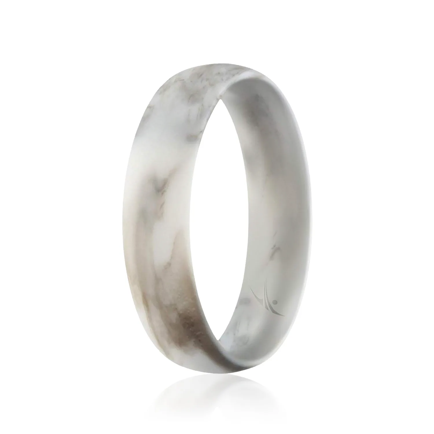 ROQ Silicone Wedding Ring Dome Style Thin Comfort Fit Marble for Women