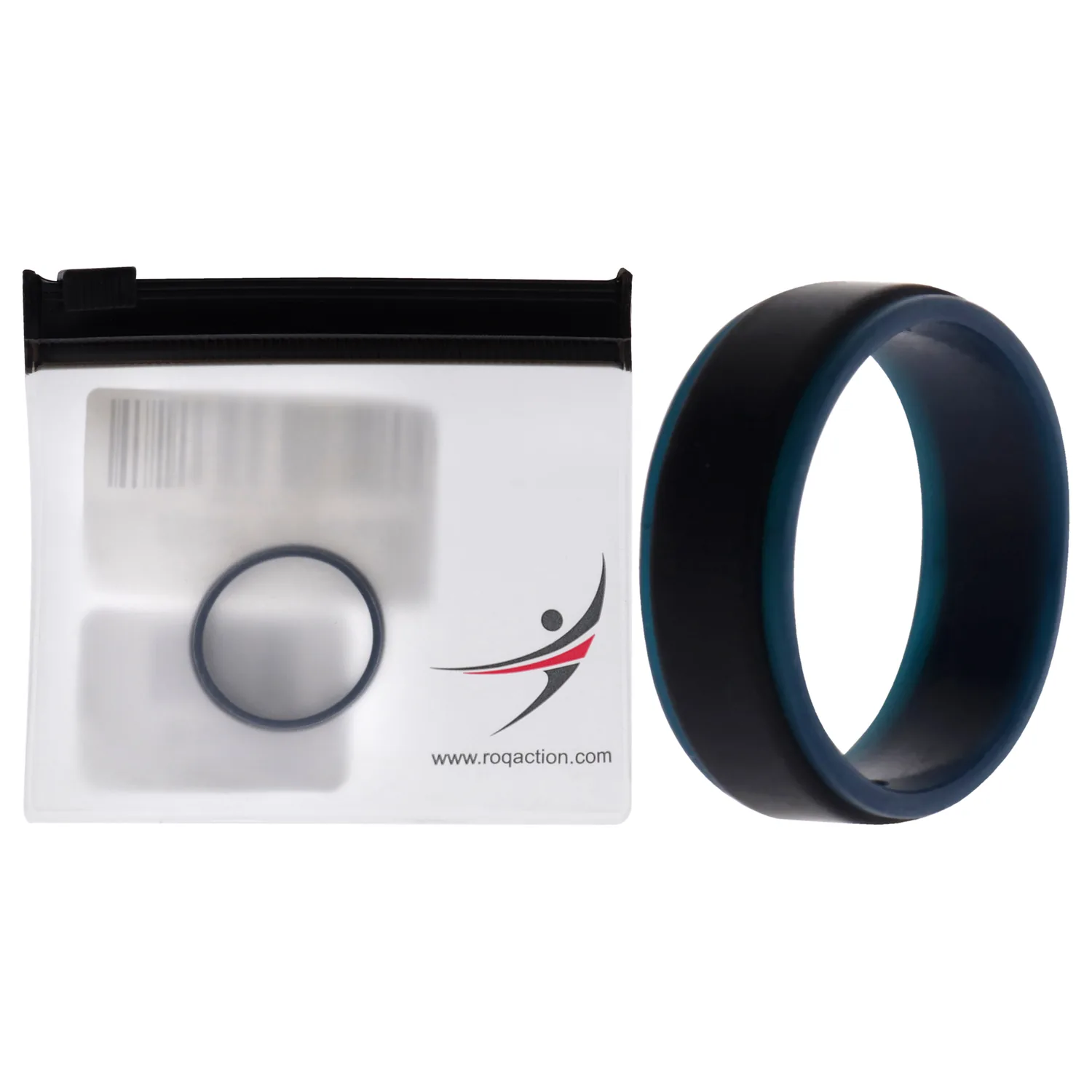 ROQ Step Edge Duo Wedding Ring - Dark Blue & Black for Men