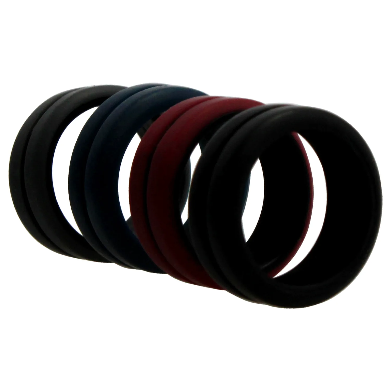 ROQ Silicone Wedding Band Engraved Middle Line Duo for Men