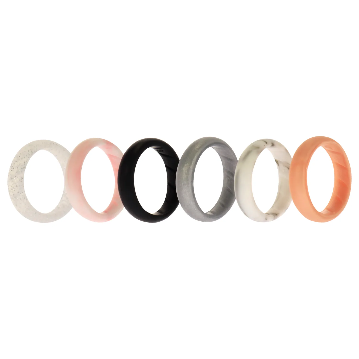 ROQ Silicone Wedding BR Solid Ring Set - Basic-Marble for Women