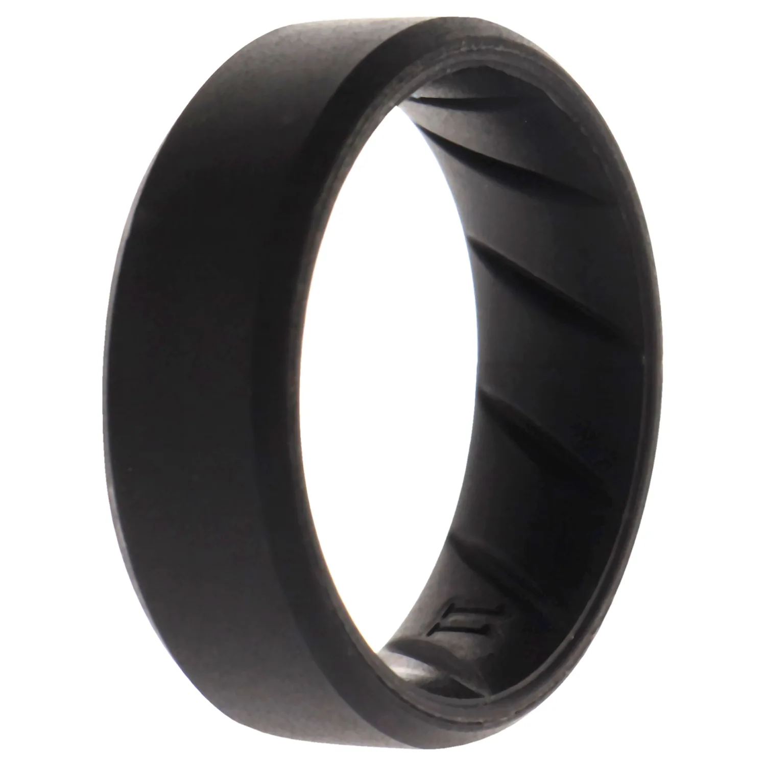 ROQ Silicone Wedding Ring Basic Black 8mm Edge for Men