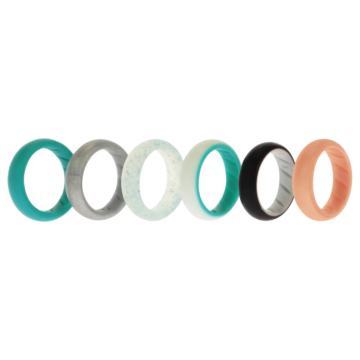ROQ Silicone Wedding Solid Ring Set for Women