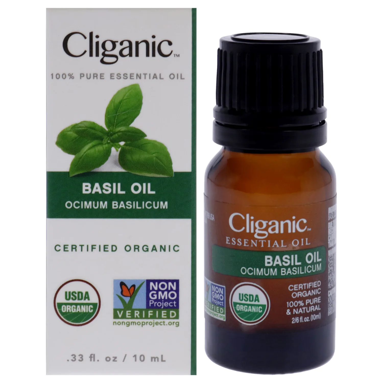 Cliganic Organic Basil Essential Oil 10ml / 0.33 oz