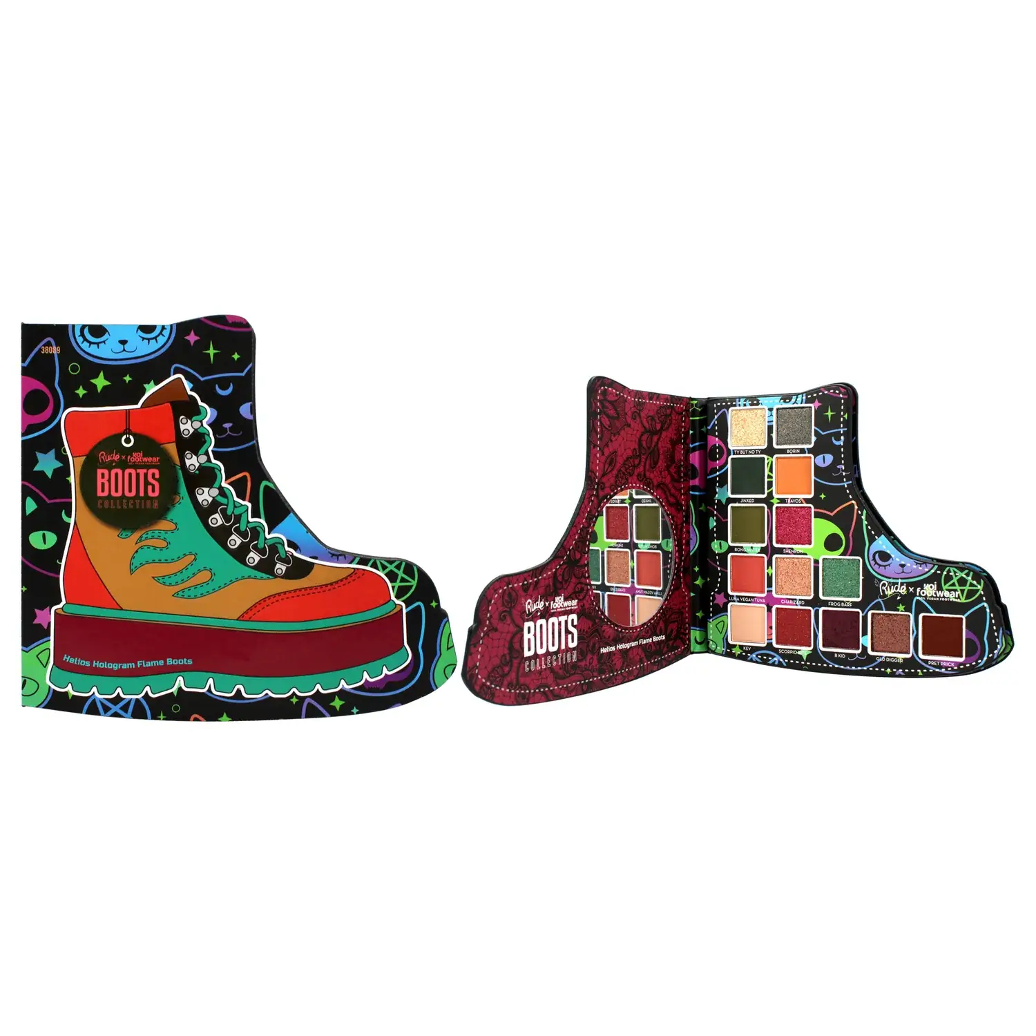 Rude Cosmetics Helios Hologram Flame Boots Eyeshadow Palette 0.49 oz