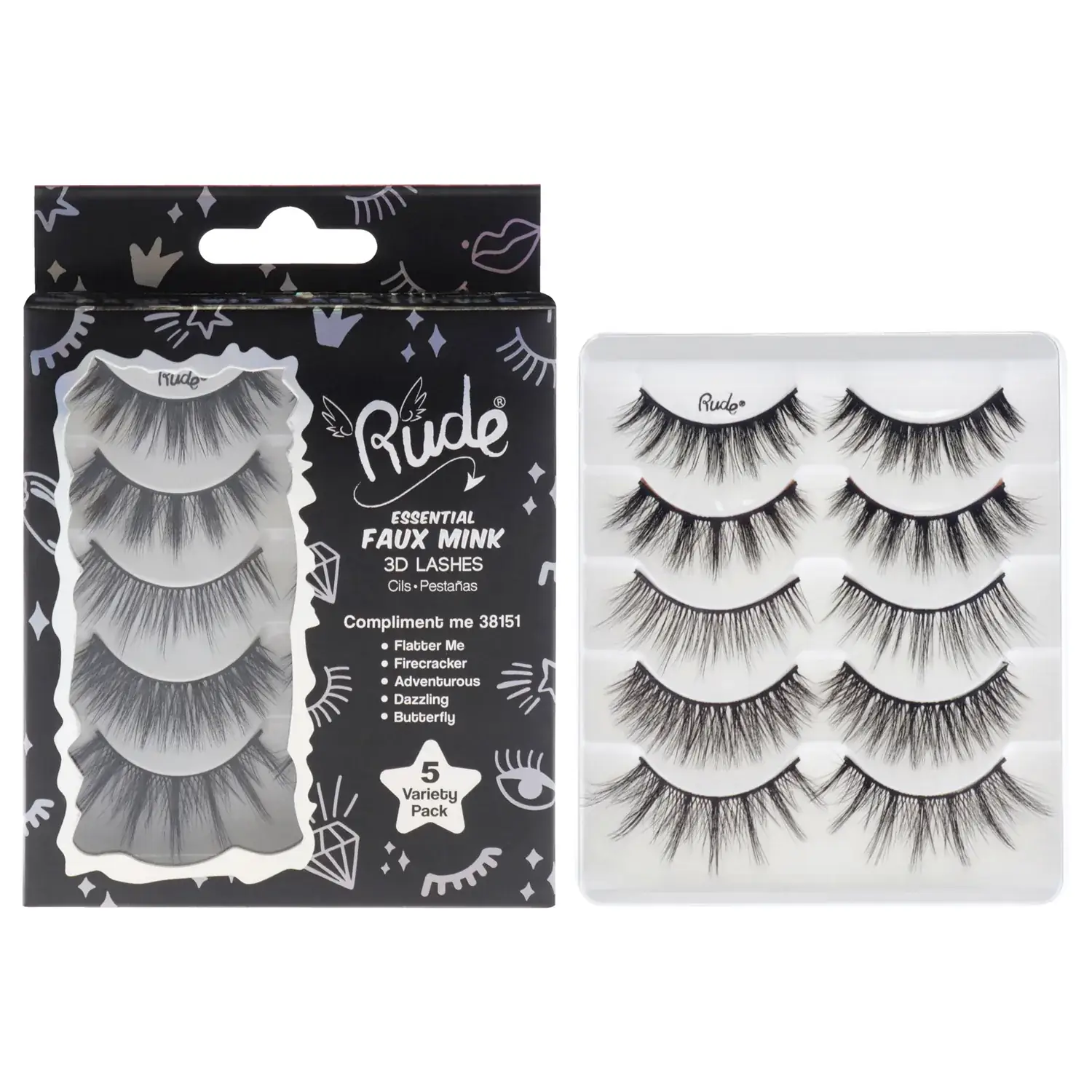 Rude Cosmetics Essential Faux Mink 3D Lashes - Compliment Me False
