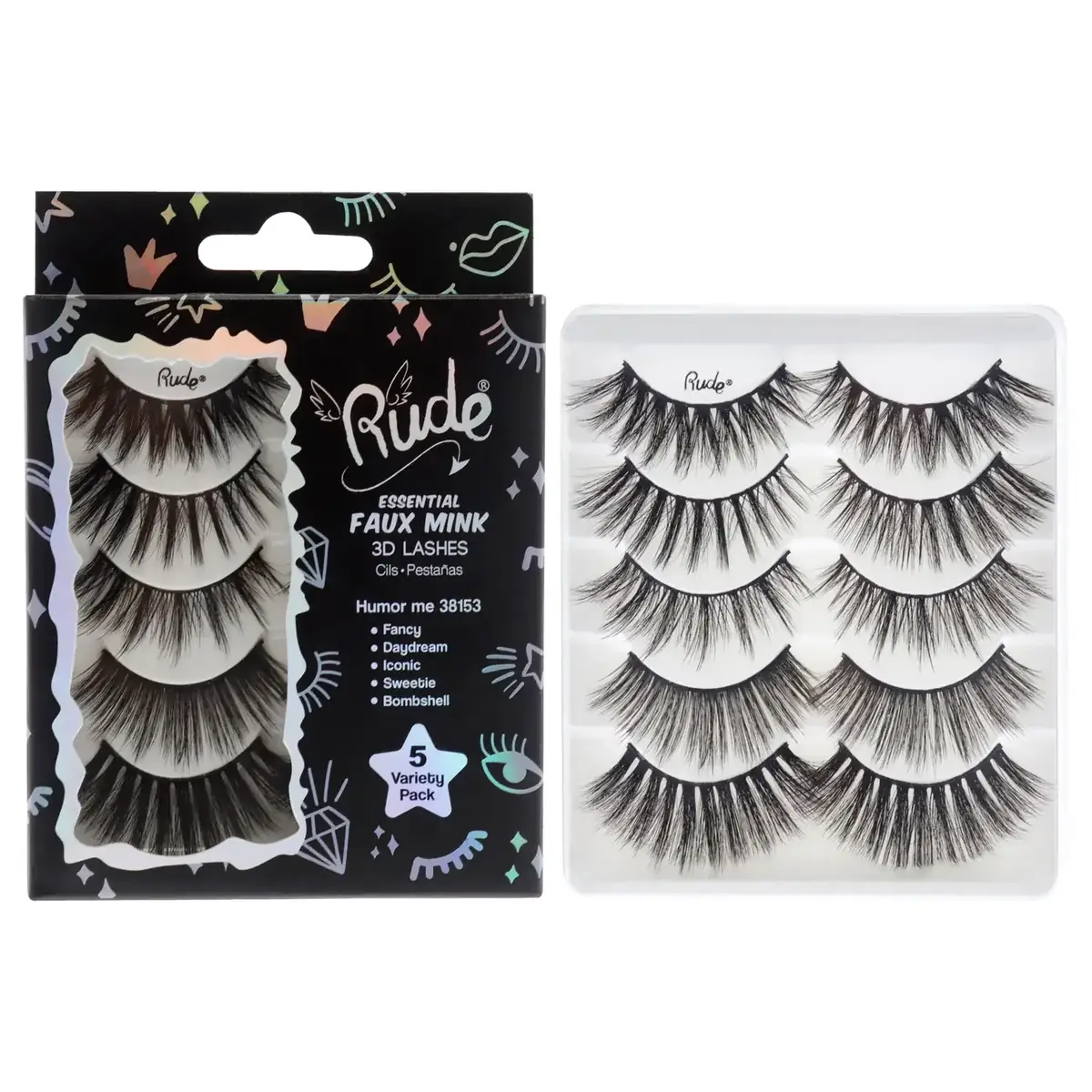 Rude Cosmetics Essential Faux Mink 3D Lashes - Humor Me False