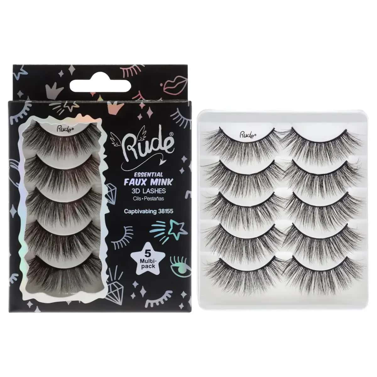 Rude Cosmetics Essential Faux Mink 3D Lashes - Captivating False