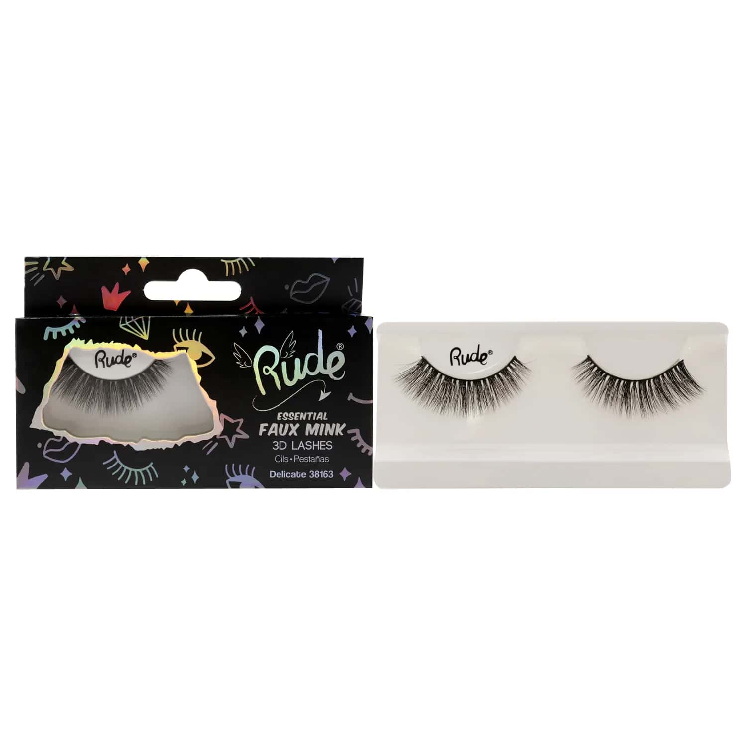 Rude Cosmetics Essential Faux Mink 3D Lashes Delicate False Eyelashes
