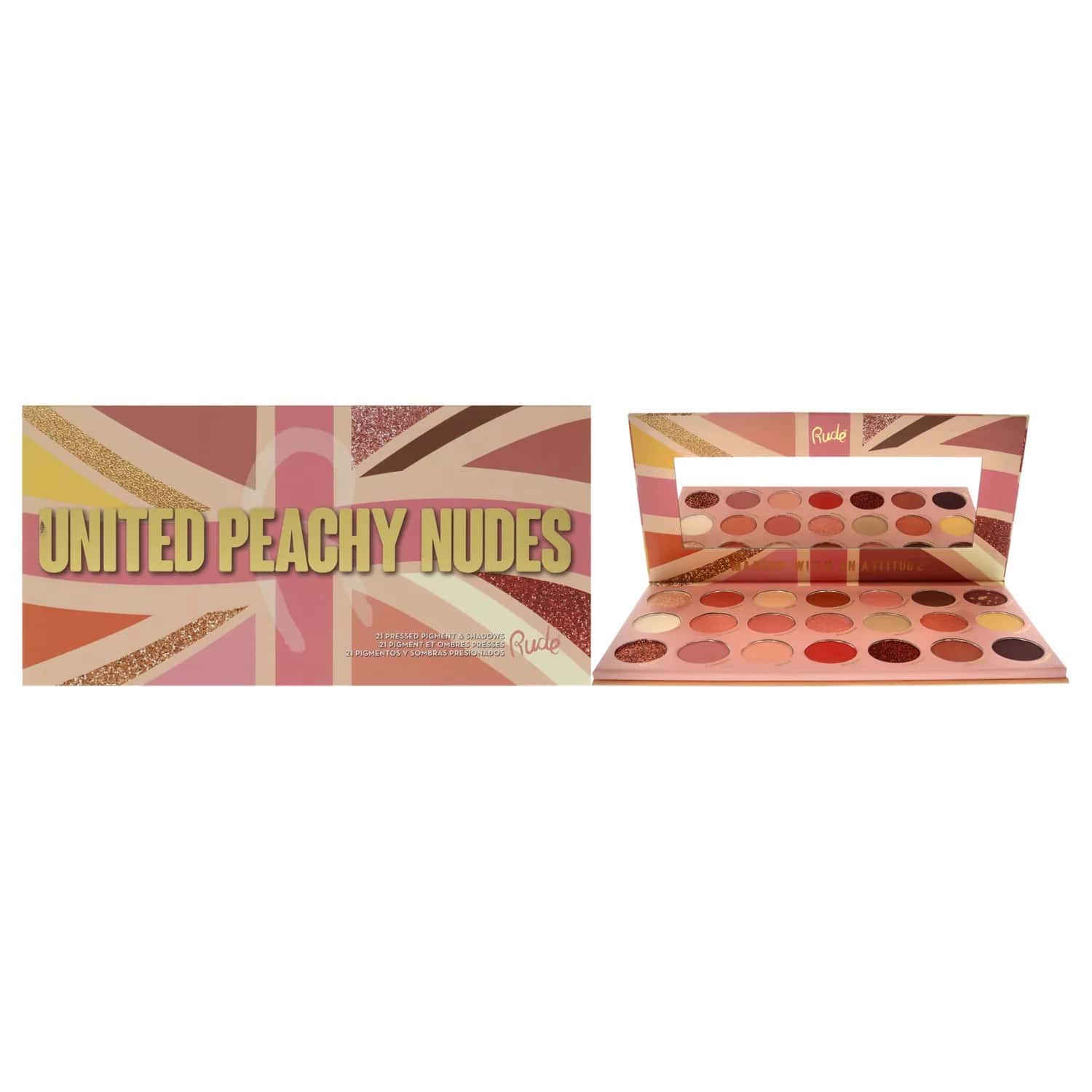 Rude Cosmetics United Peachy Nudes Pressed Pigment and Shadows Palette