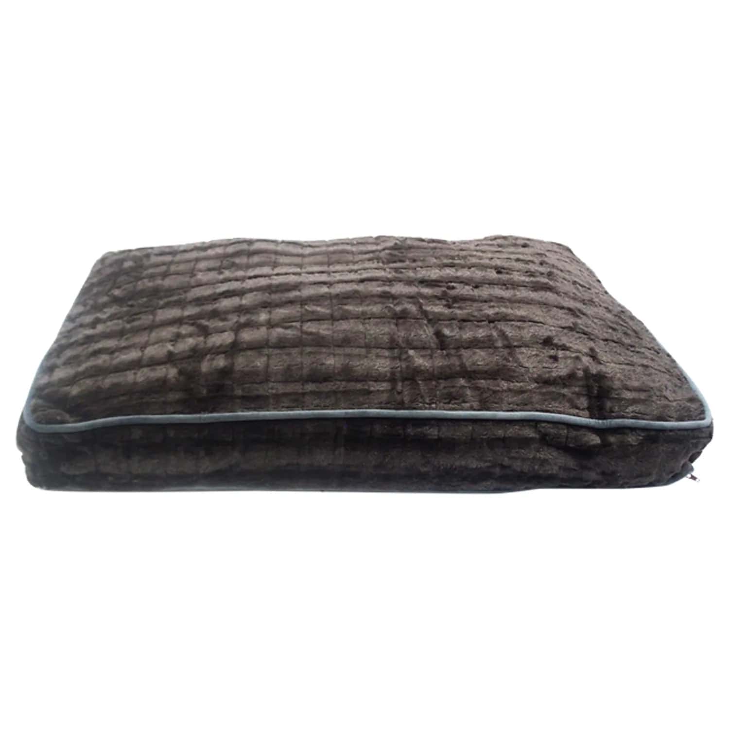 Pet Maison Faux Fur Cocoa Rectangle Pet Bed 36 x 27 x 4 Inch