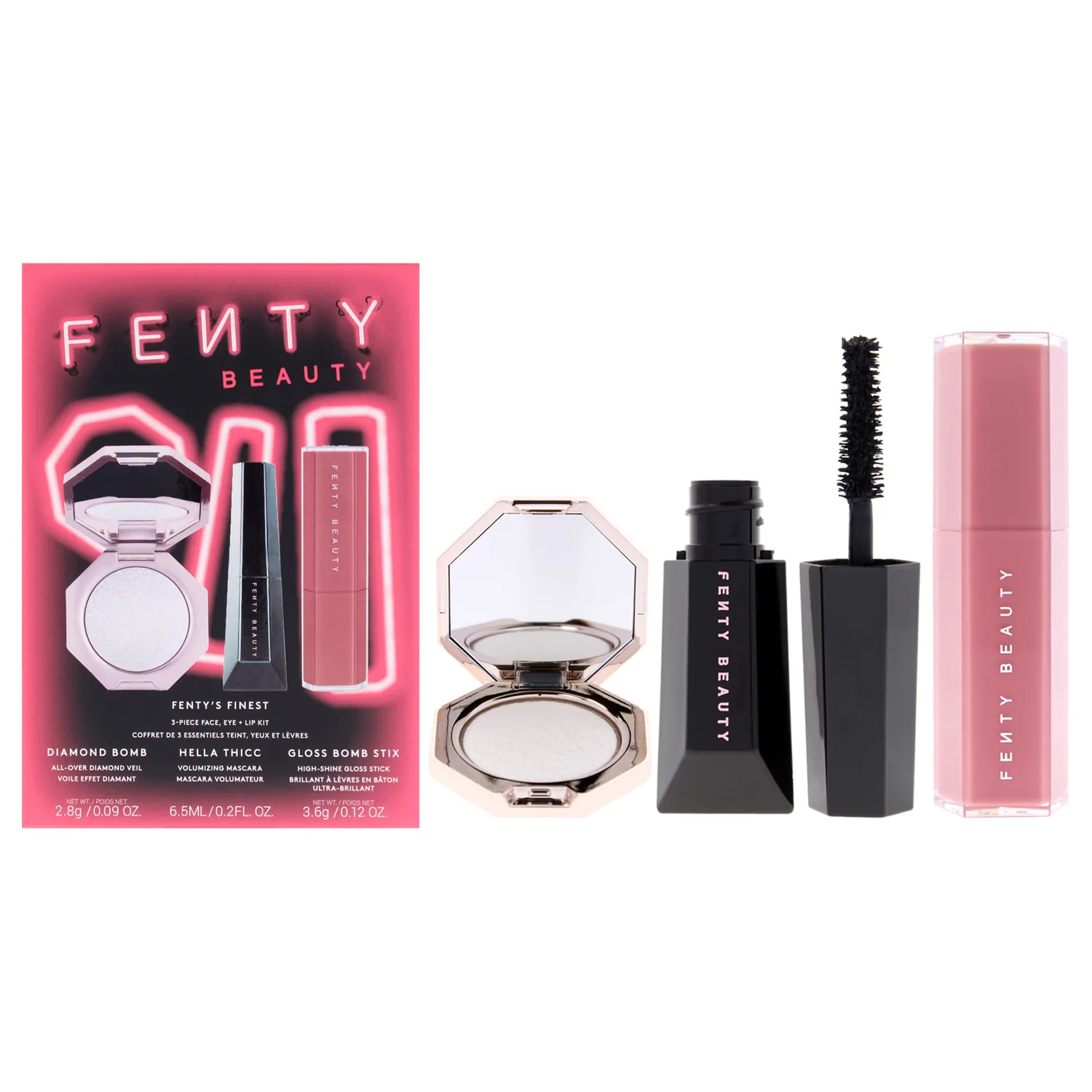 Fenty Beauty Fenty's Finest Face, Eye + Lip Kit Cosmetic Set 0.09 oz