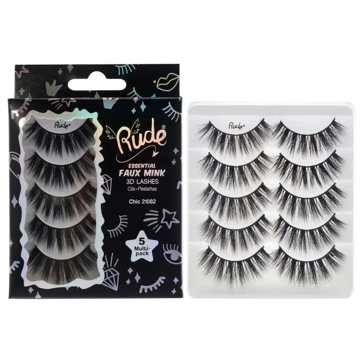 Rude Essential Faux Mink 3D Lashes - Chic False Eyelashes