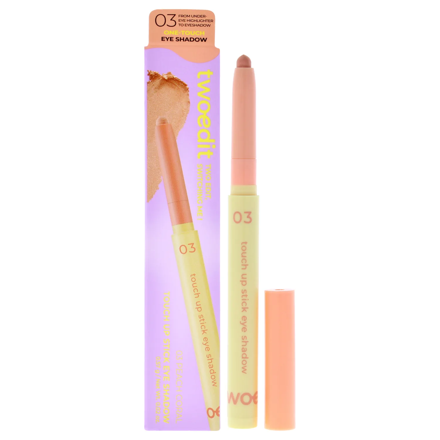 Two Edit Touch Up Stick Eye Shadow - 03 Peach Coral 0.02 oz