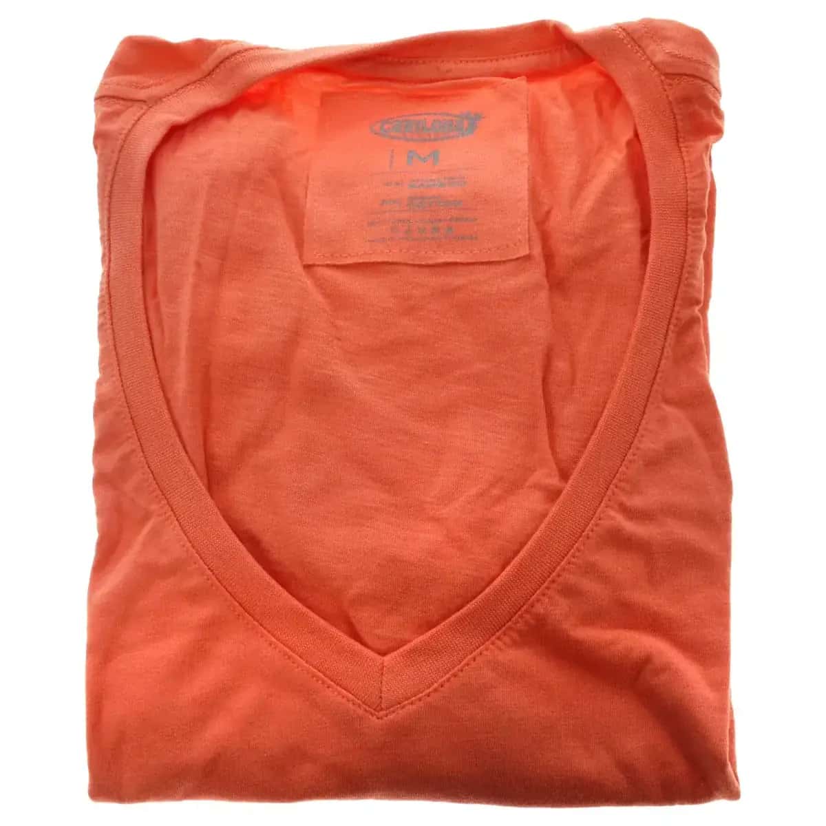 Cariloha Bamboo V-Neck Tee - Sunkissed Coral for Women