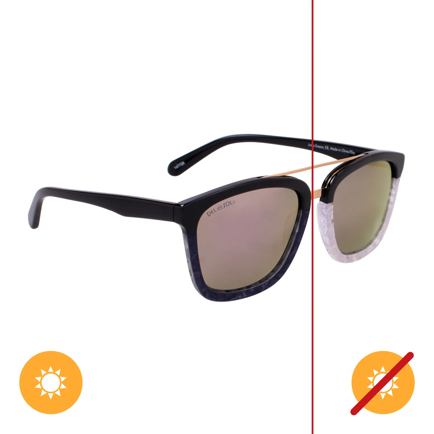 Del Sol Solize Just a Dream - Black and Pearl to Ebony for Unisex