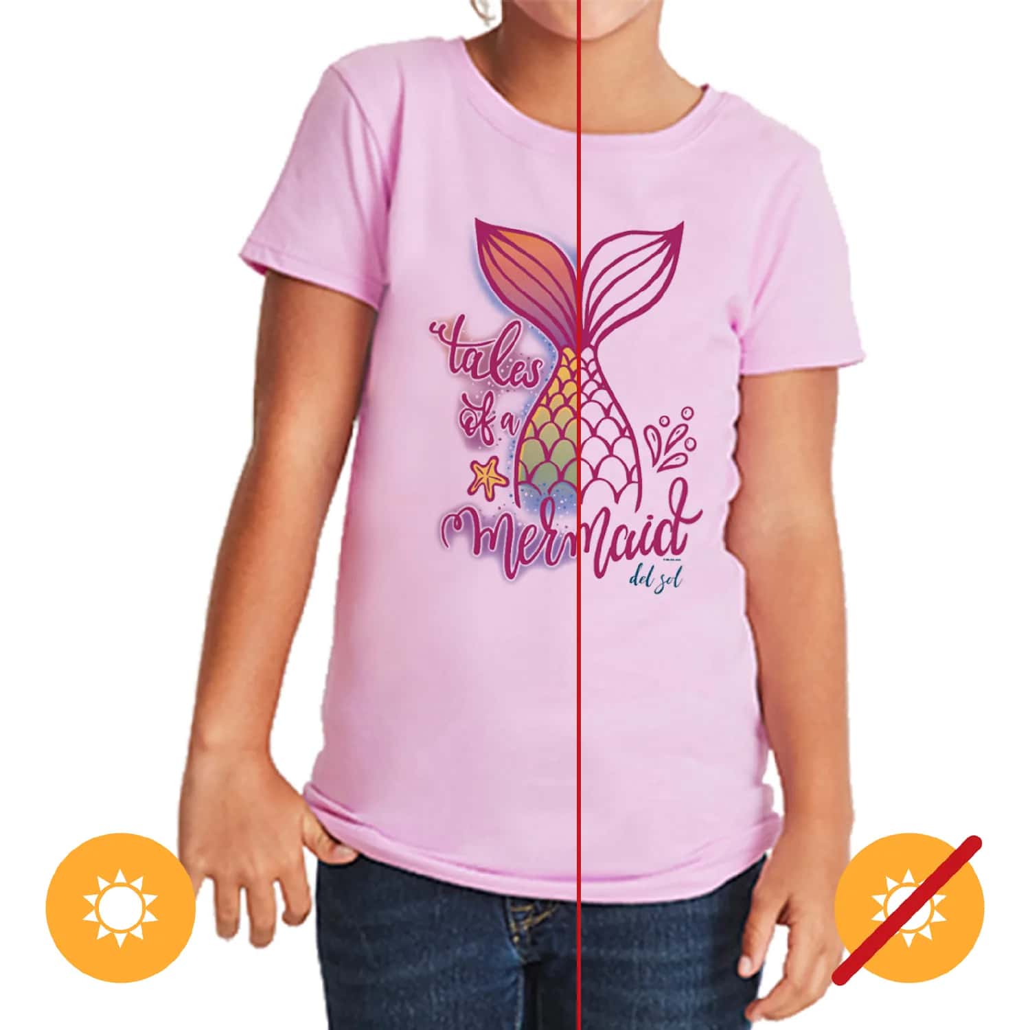 Del Sol Color Changing Crew Tee - Tales of a Mermaid for Women