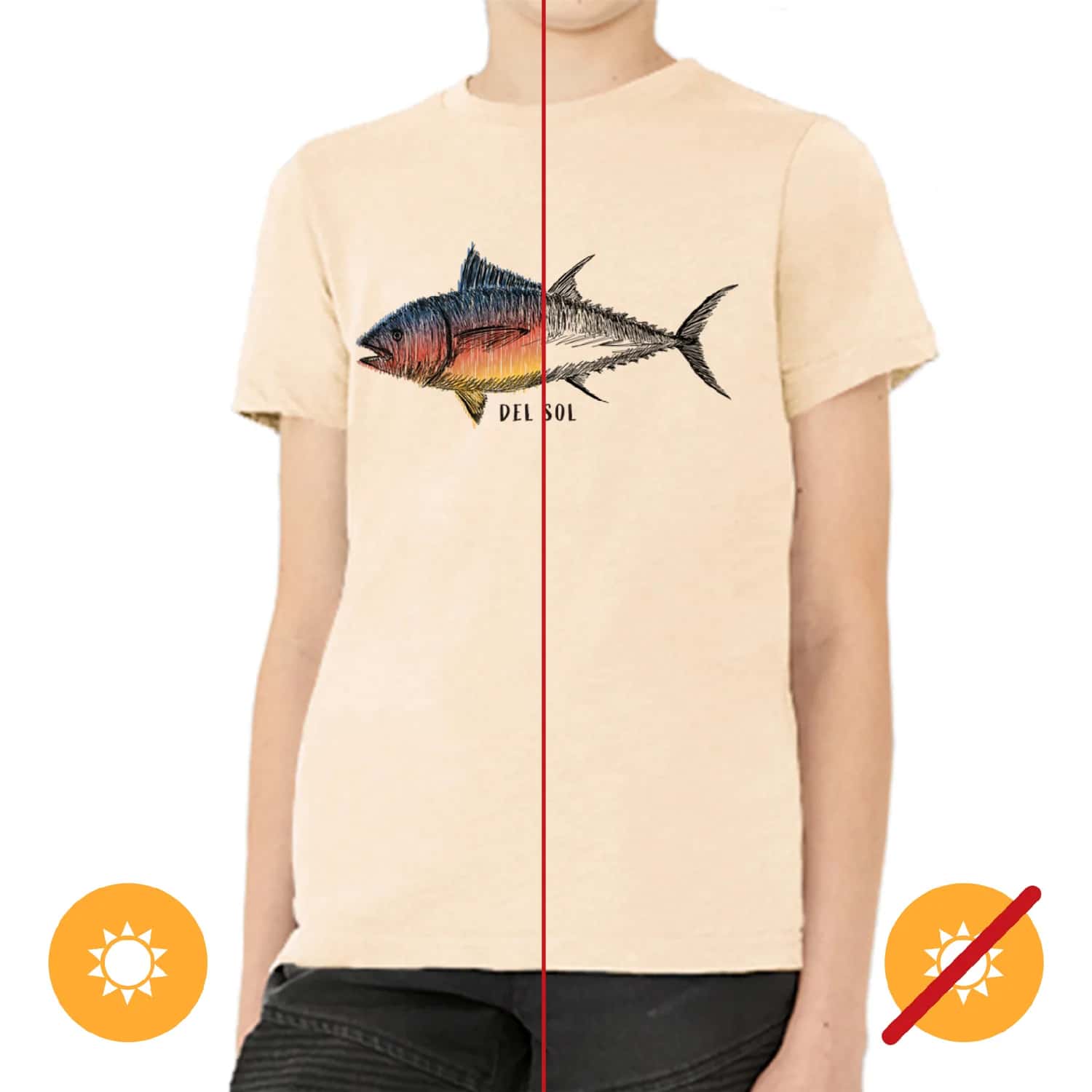 DelSol Color Changing Crew Tee - Big Fish for Men