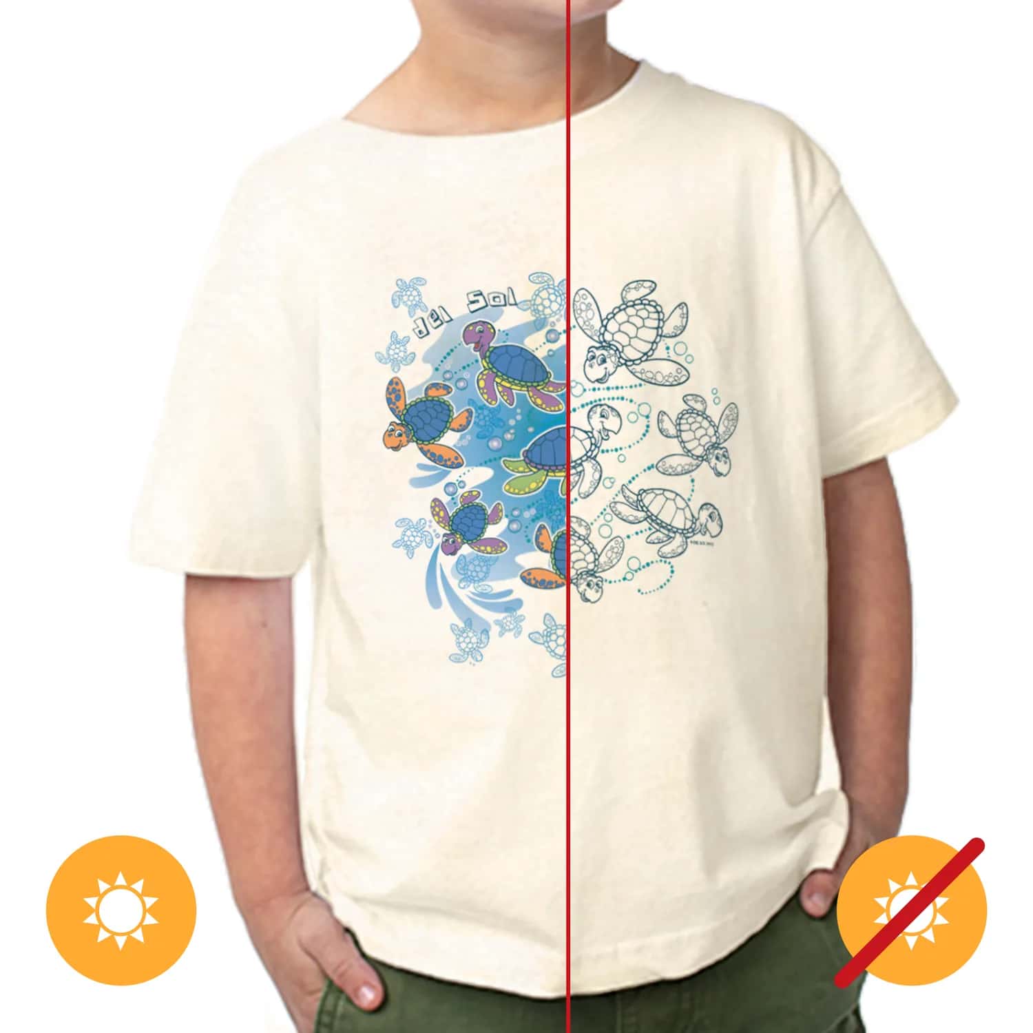 Del Sol Color Changing Crew Tee - Turtle Time - Ash for Boys