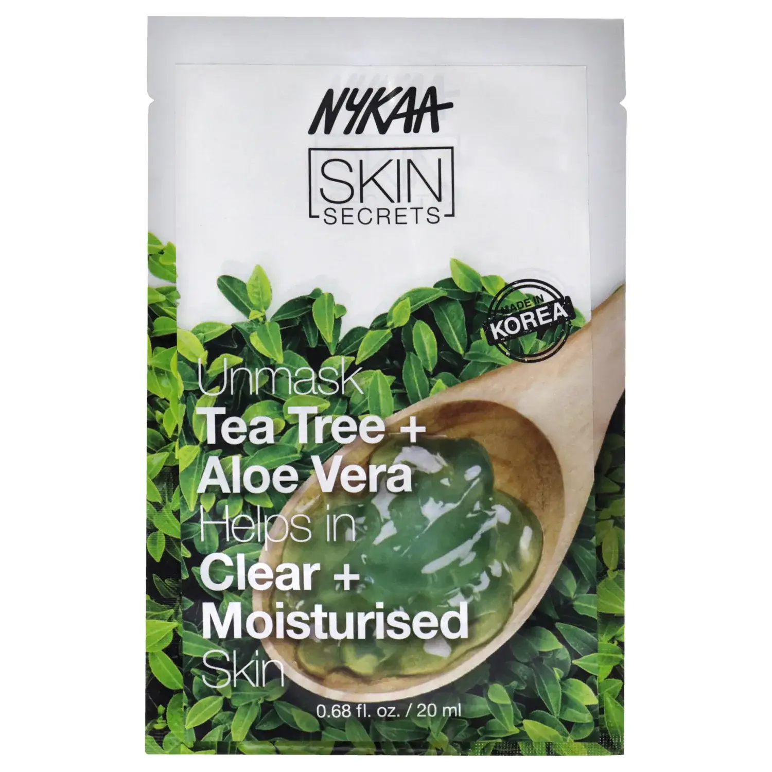 Nykaa Naturals Skin Secrets - Tea Tree and Aloe Vera Bubble Sheet Mask