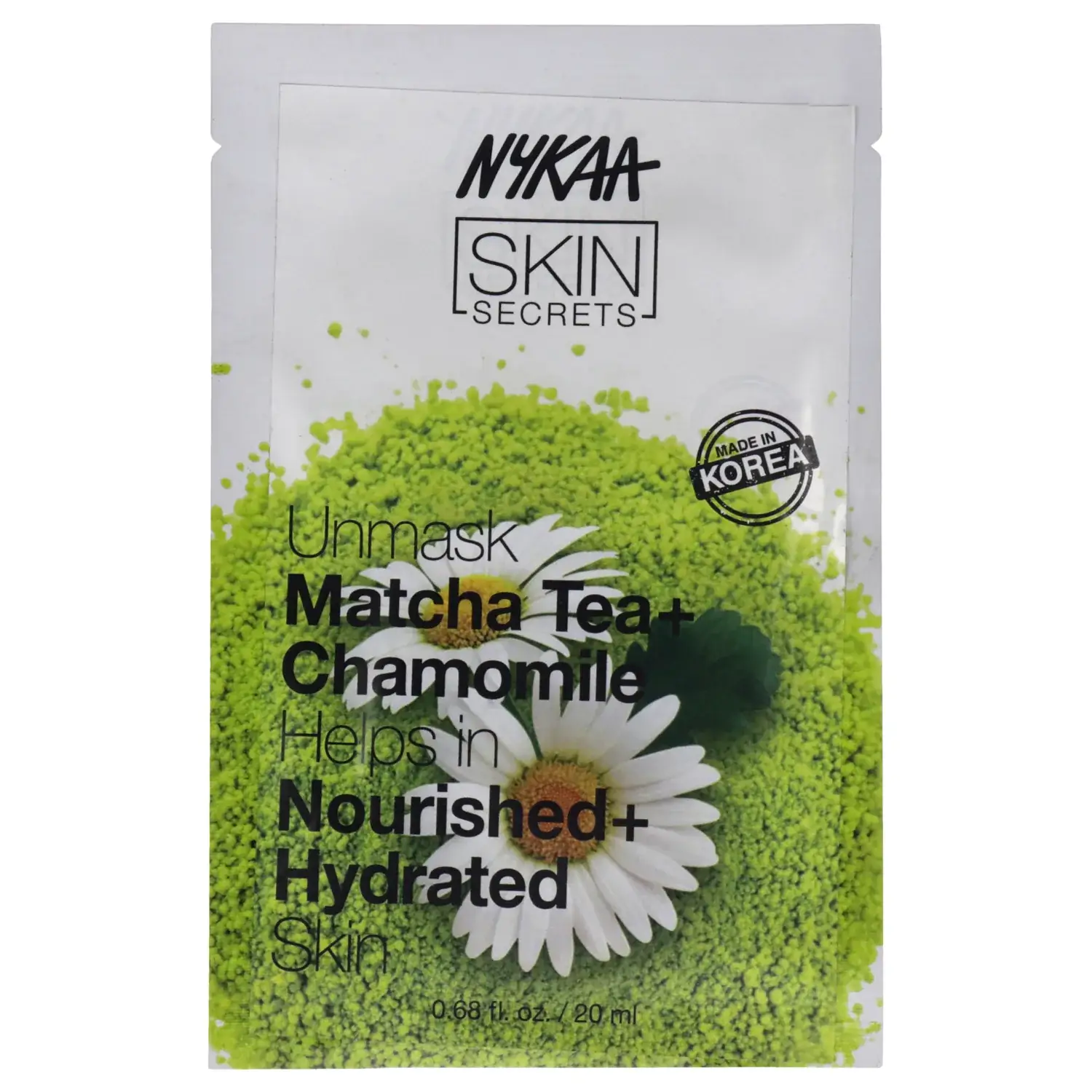 Nykaa Naturals Skin Secrets Sheet Mask - Matcha Tea and Chamomile 20ml