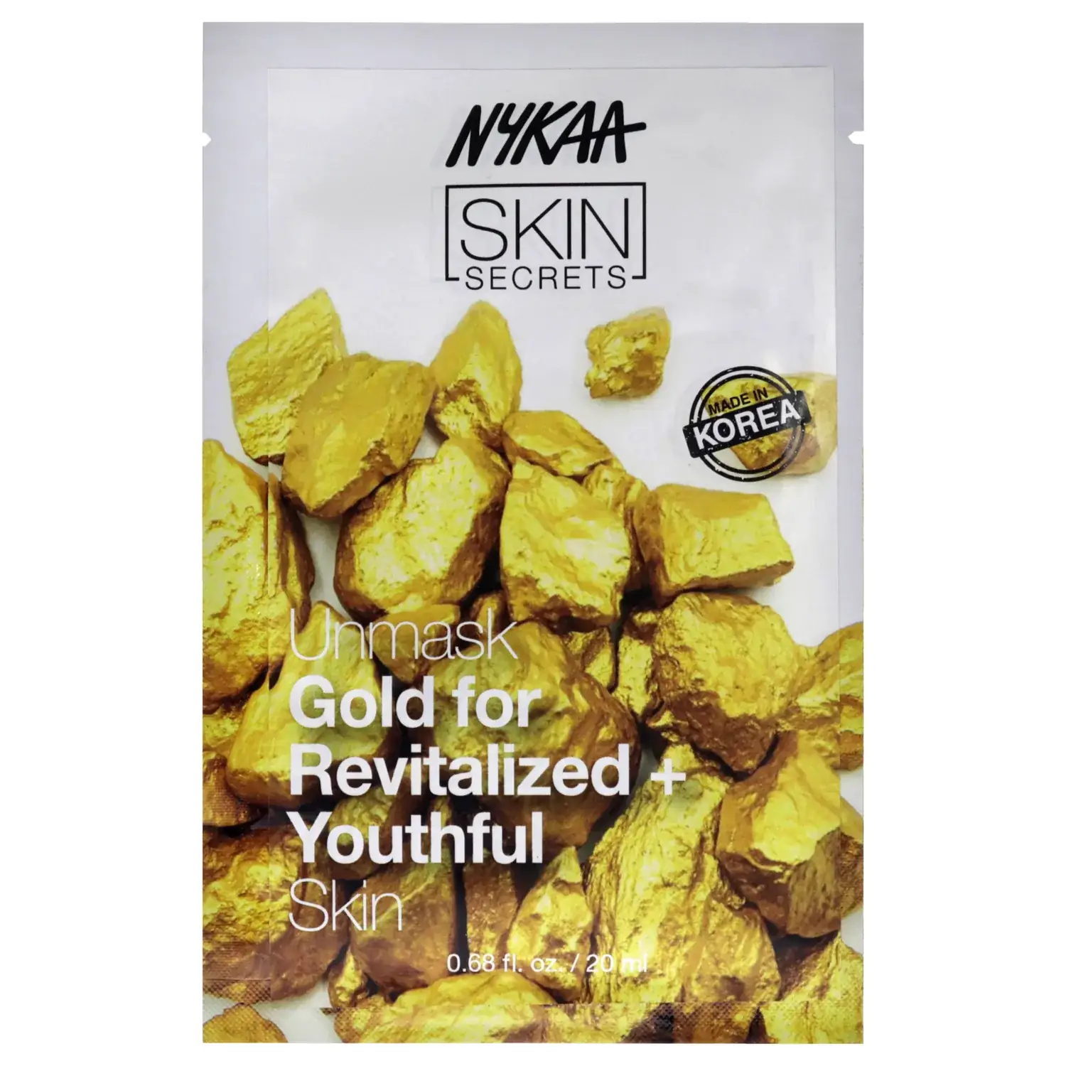 Nykaa Naturals Skin Secrets Bubble Sheet Mask Gold 20ml / 0.67 oz