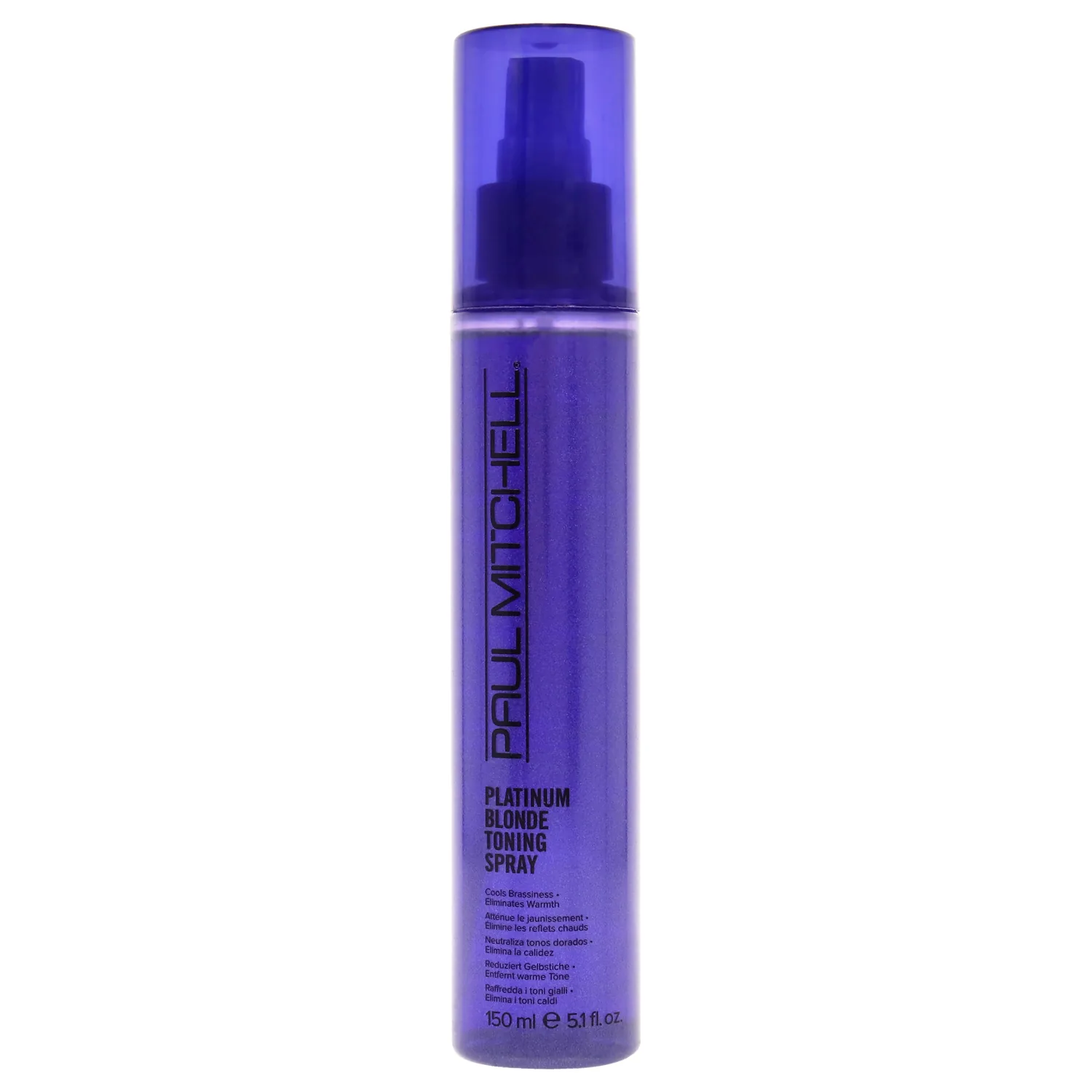 Paul Mitchell Platinum Blonde Purple Toning Spray, Cools Brassiness, Eliminates Warmth, For Color-Treated Hair + Naturally Light Hair Colors, 5.1 fl oz